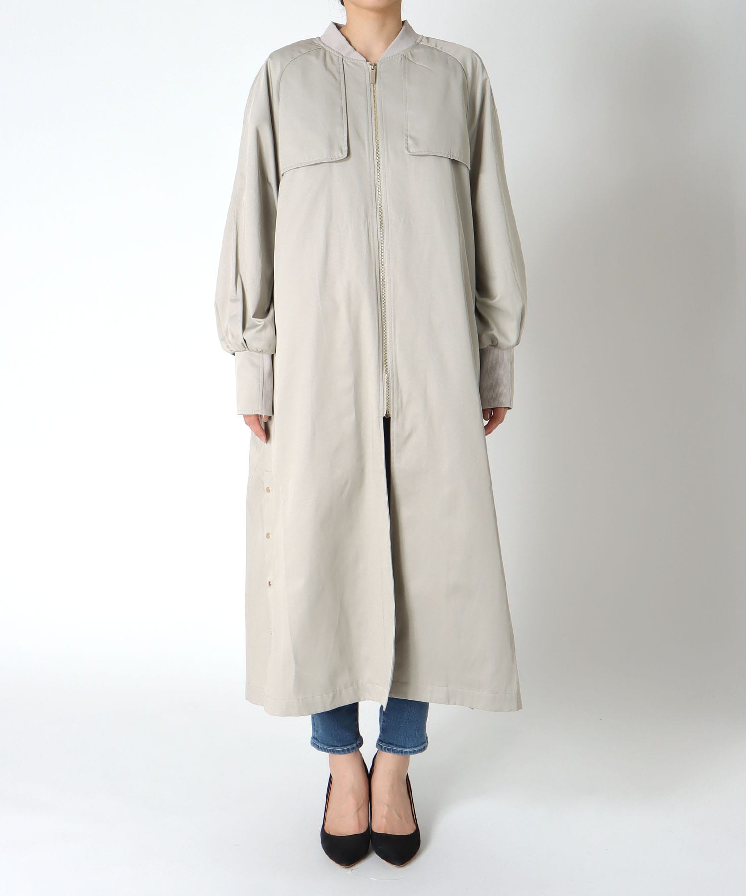 ライナー付ロングブルゾン