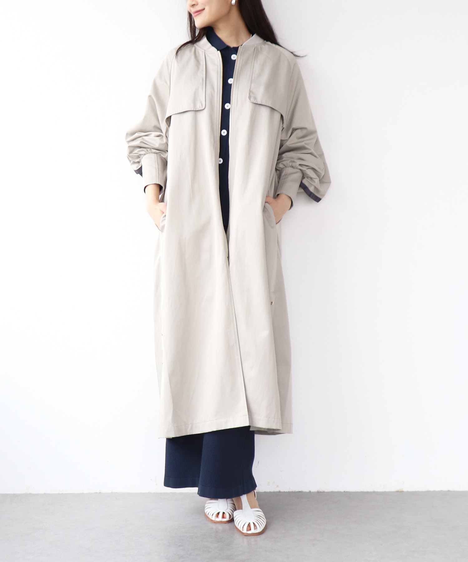 ライナー付ロングブルゾン