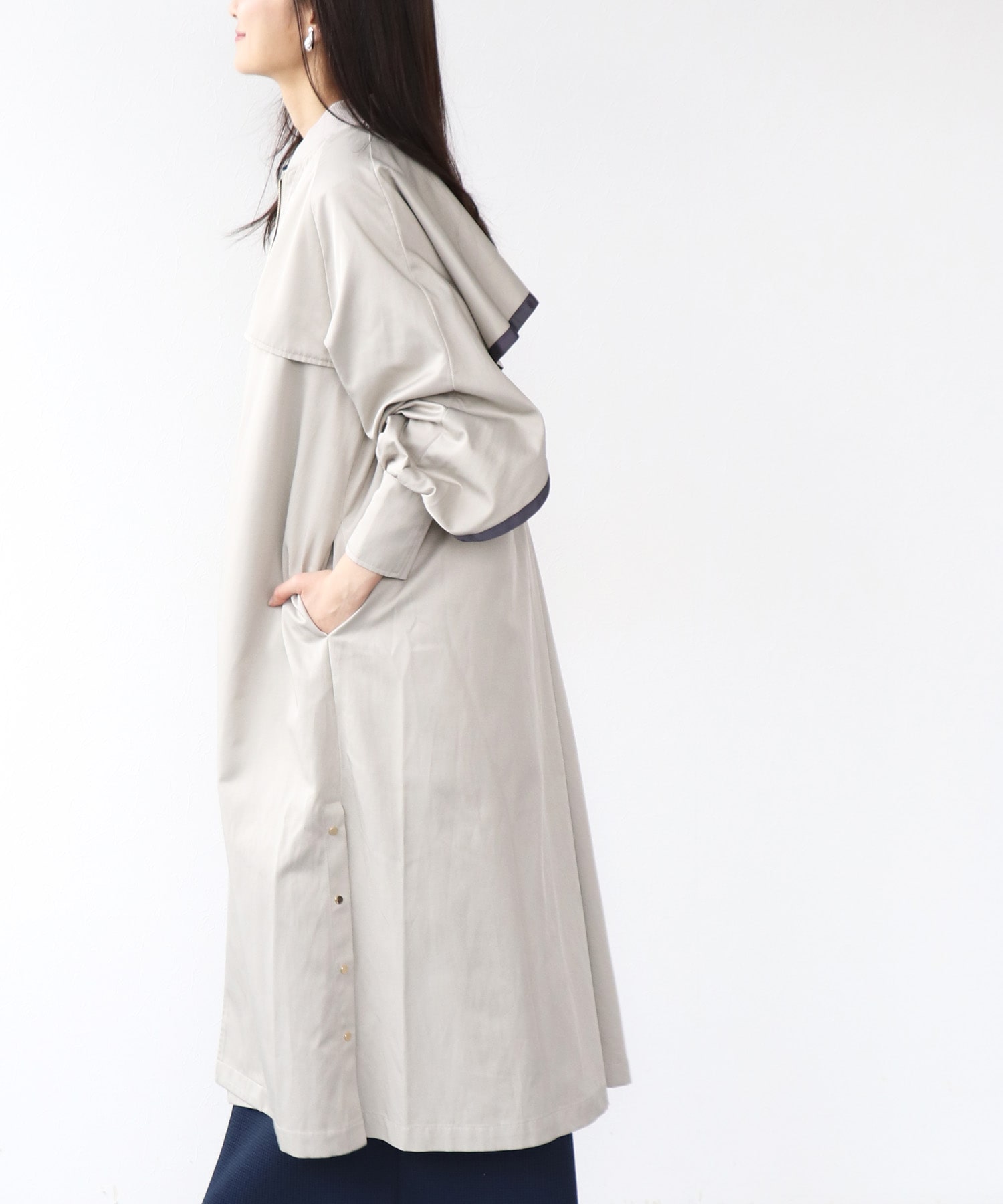 ライナー付ロングブルゾン