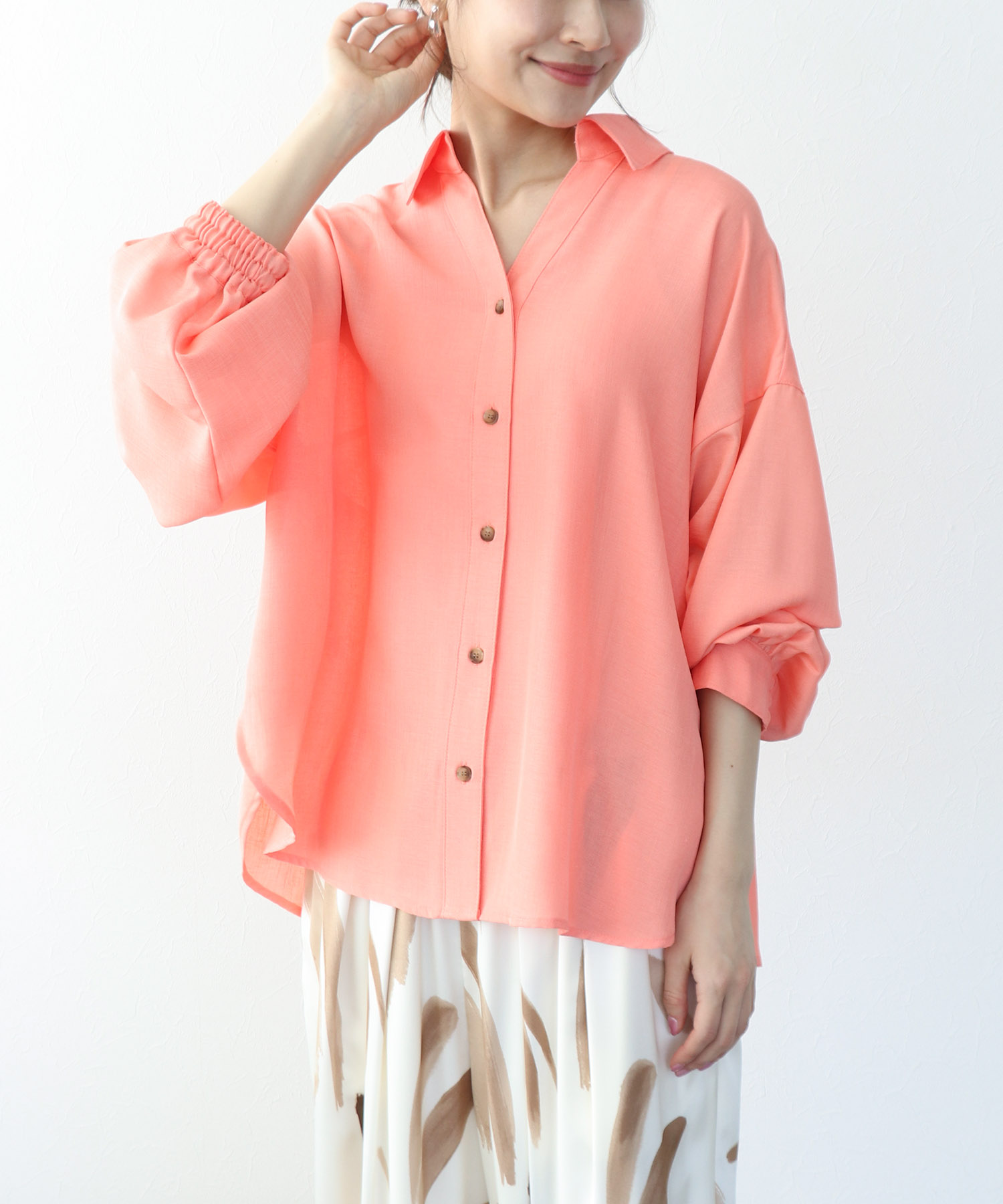 バックテープシャツブラウス