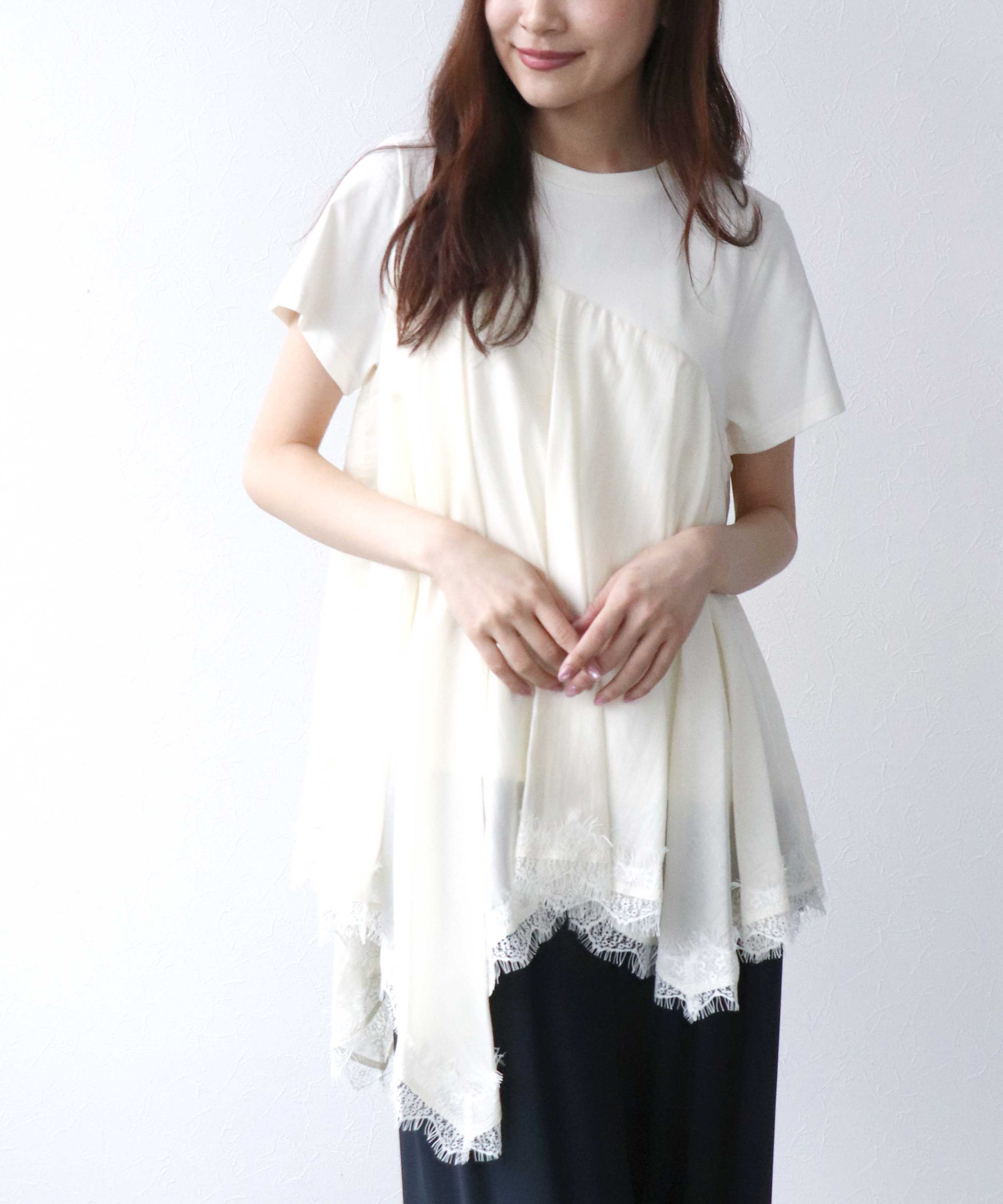 ヘムレースドッキングTシャツ