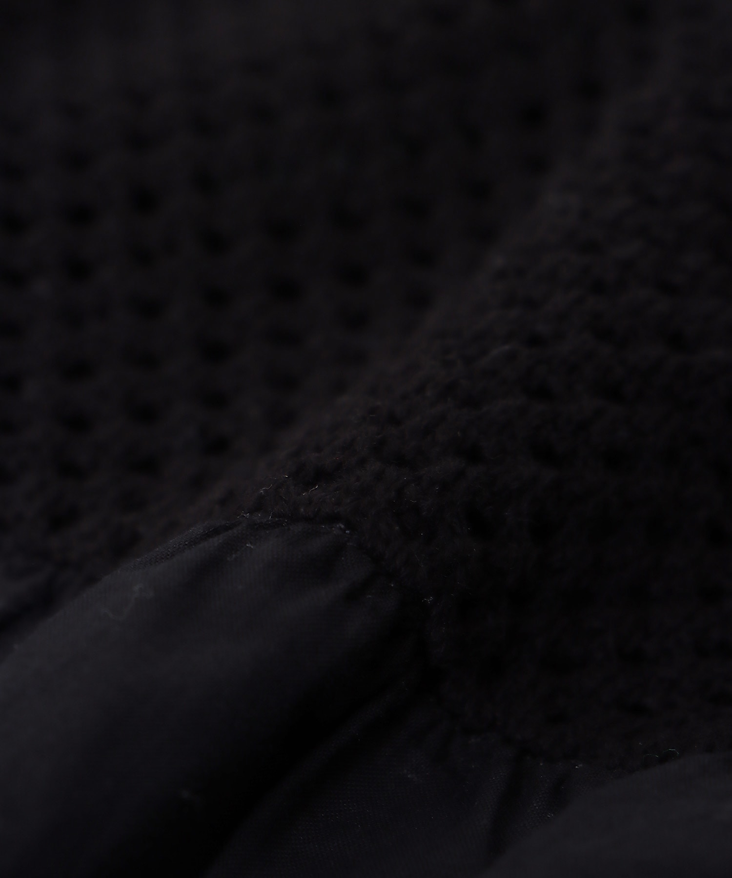 メッシュ編みペプラムカーディガン