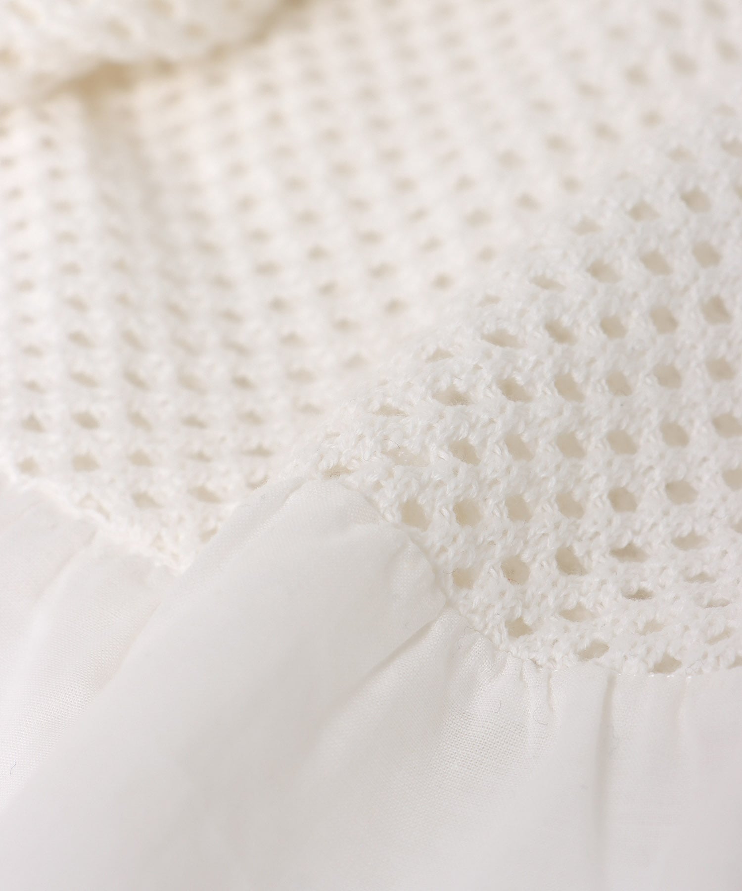 メッシュ編みペプラムカーディガン