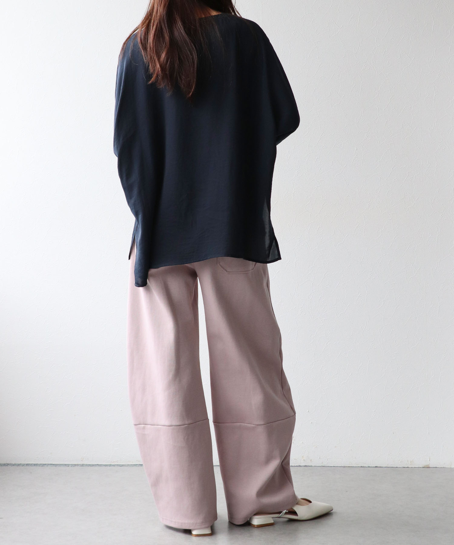 ポリワッシャーカルゼラメリブトップス