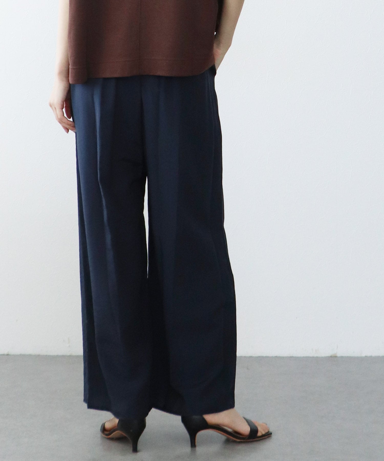 テンセルナイロンワイドパンツ