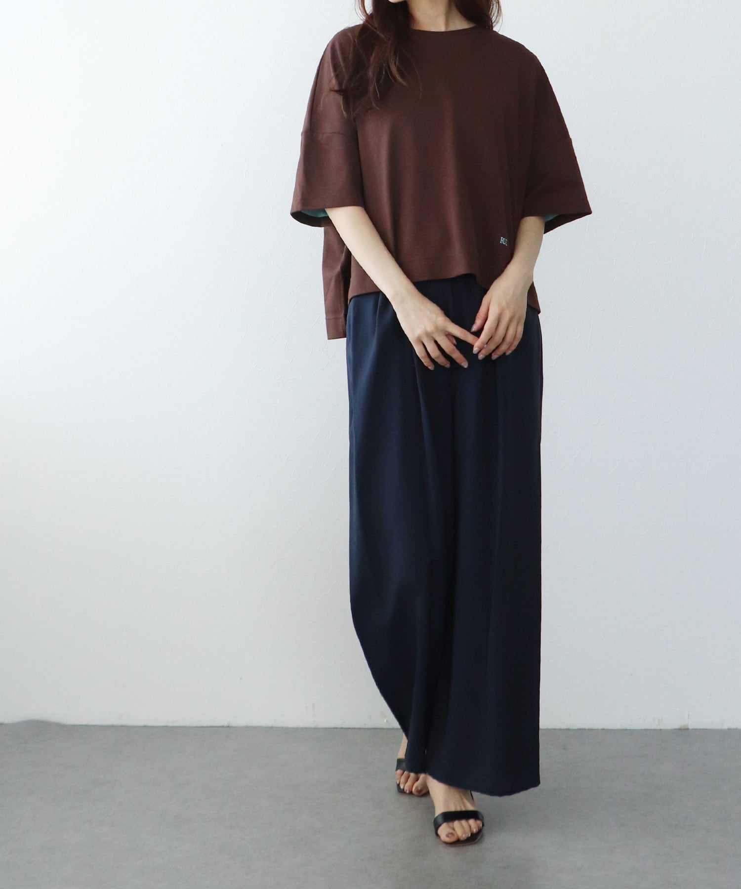 テンセルナイロンワイドパンツ