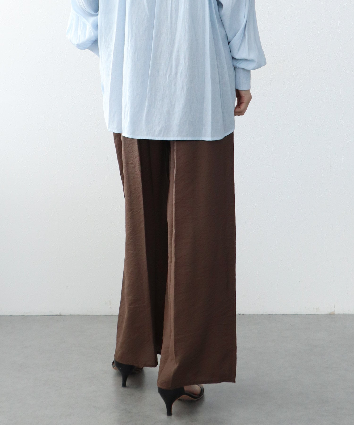 テンセルナイロンワイドパンツ