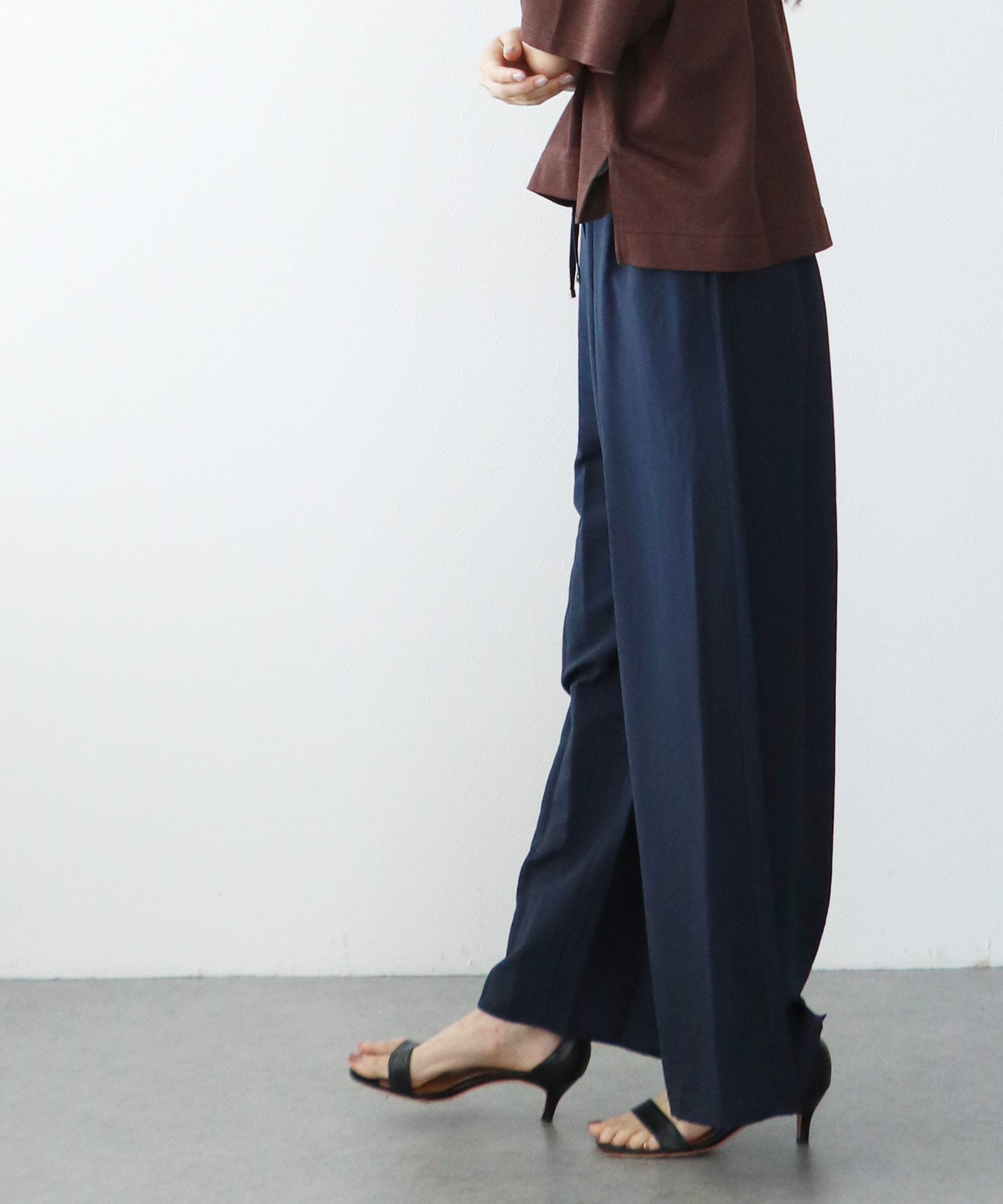 テンセルナイロンワイドパンツ