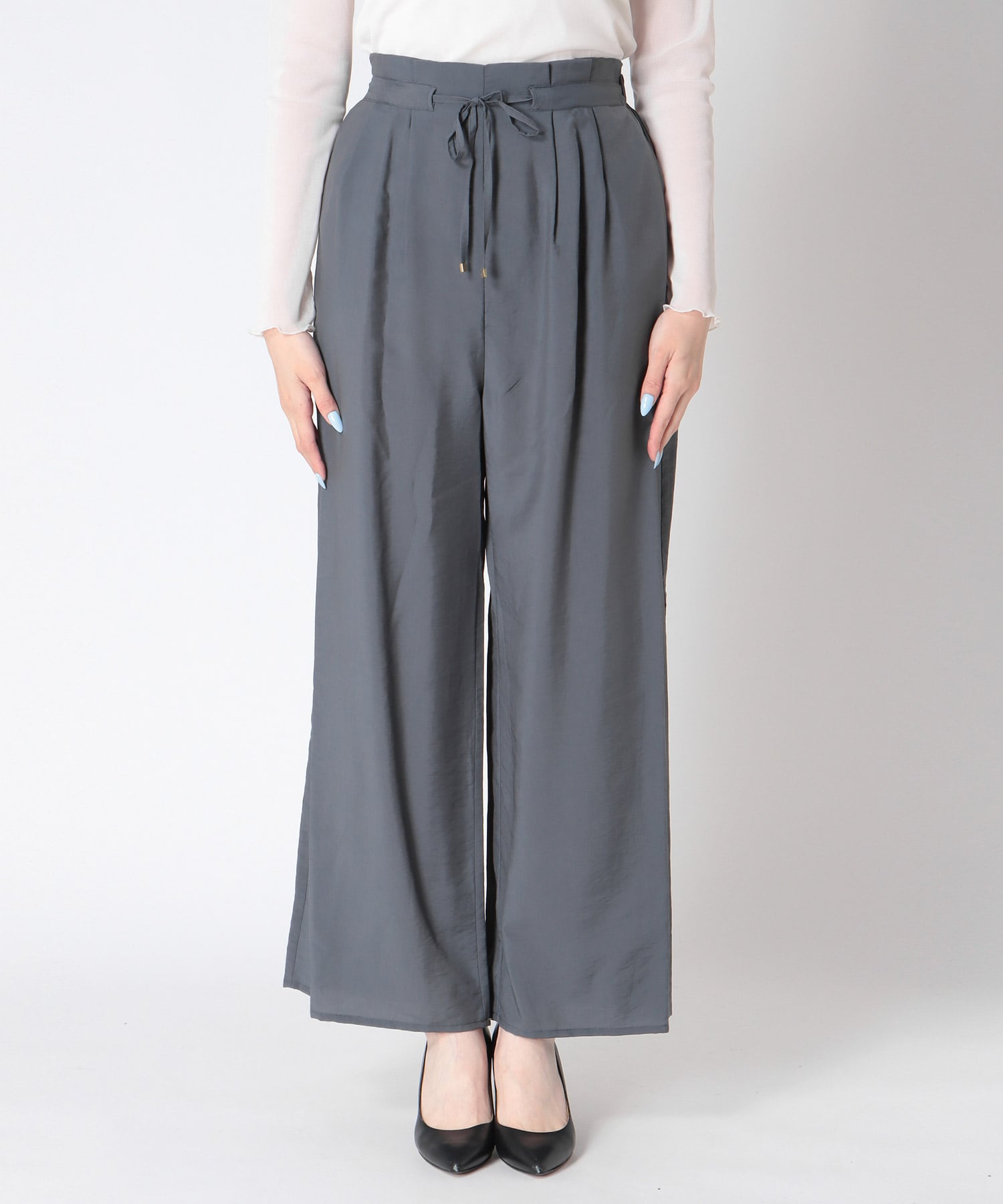 テンセルナイロンワイドパンツ