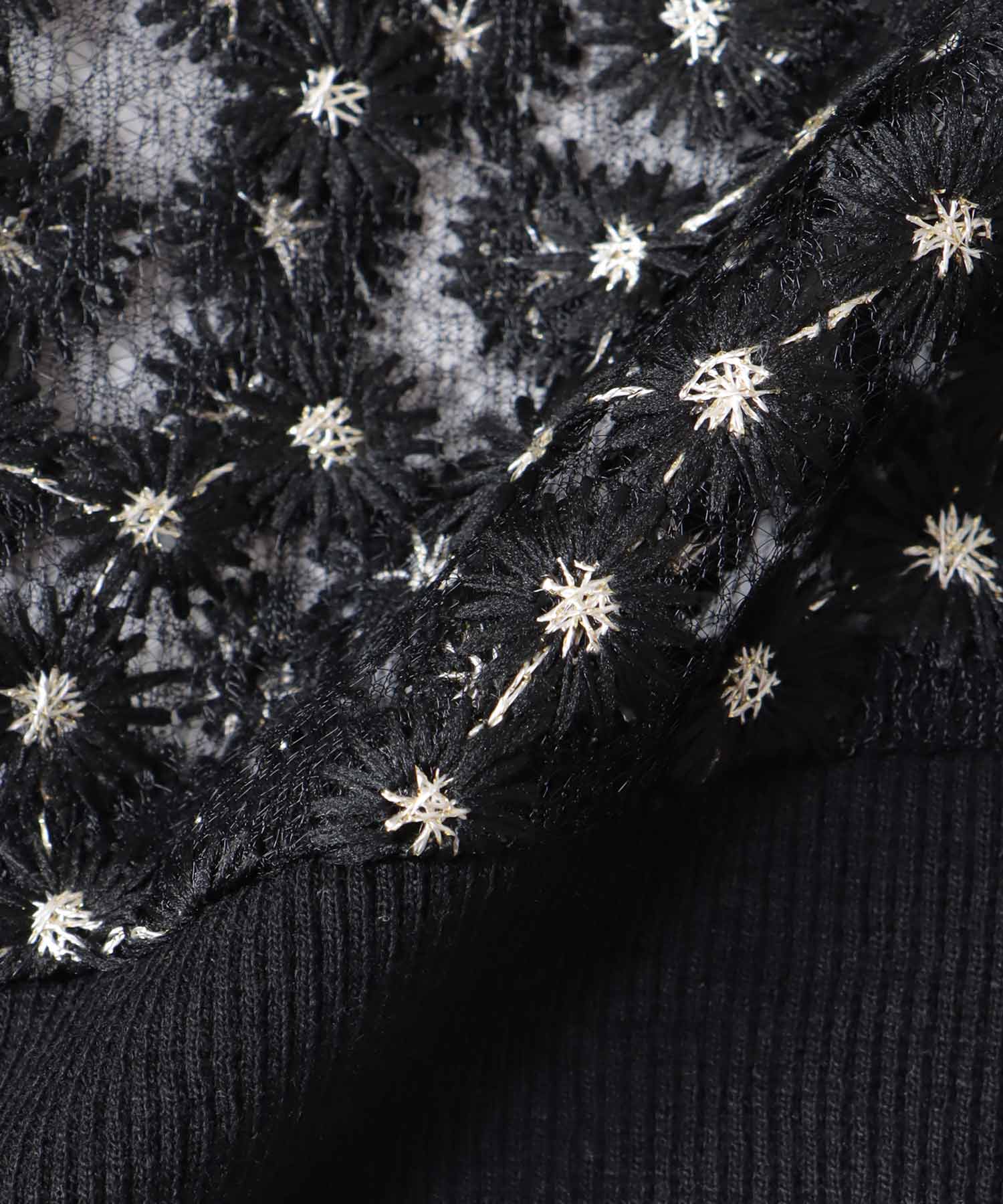 前後2wayデイジー刺繍レースカーディガン