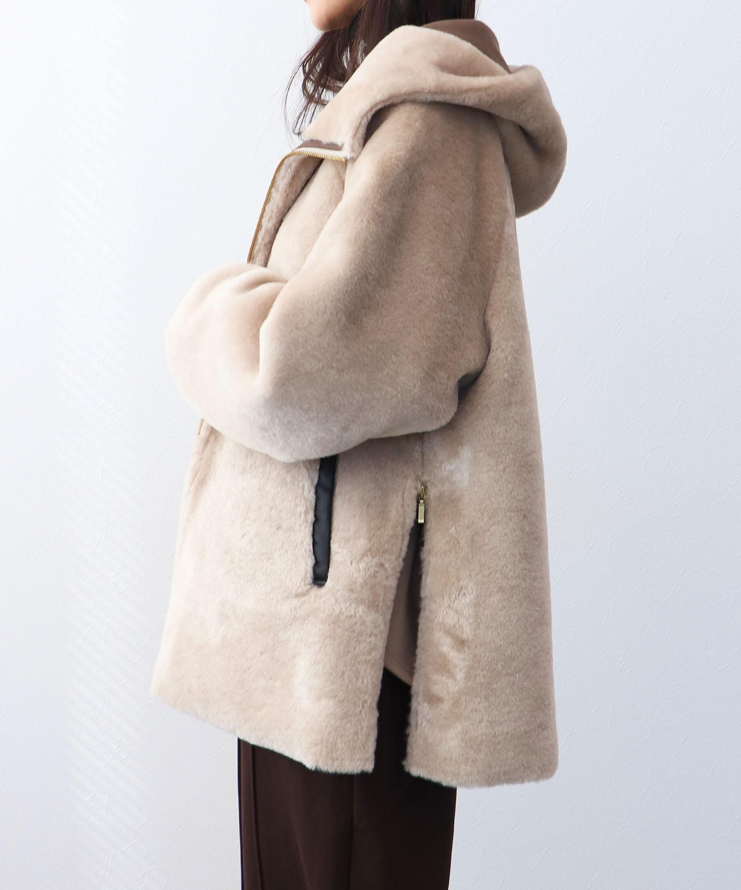 ファーボンディングショート丈コート