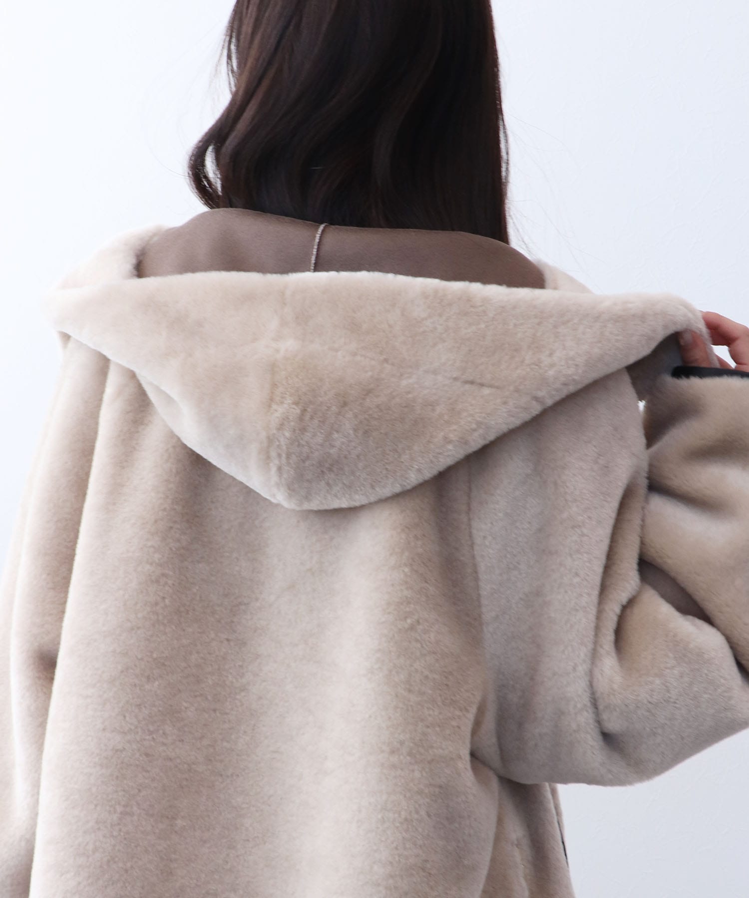 ファーボンディングショート丈コート