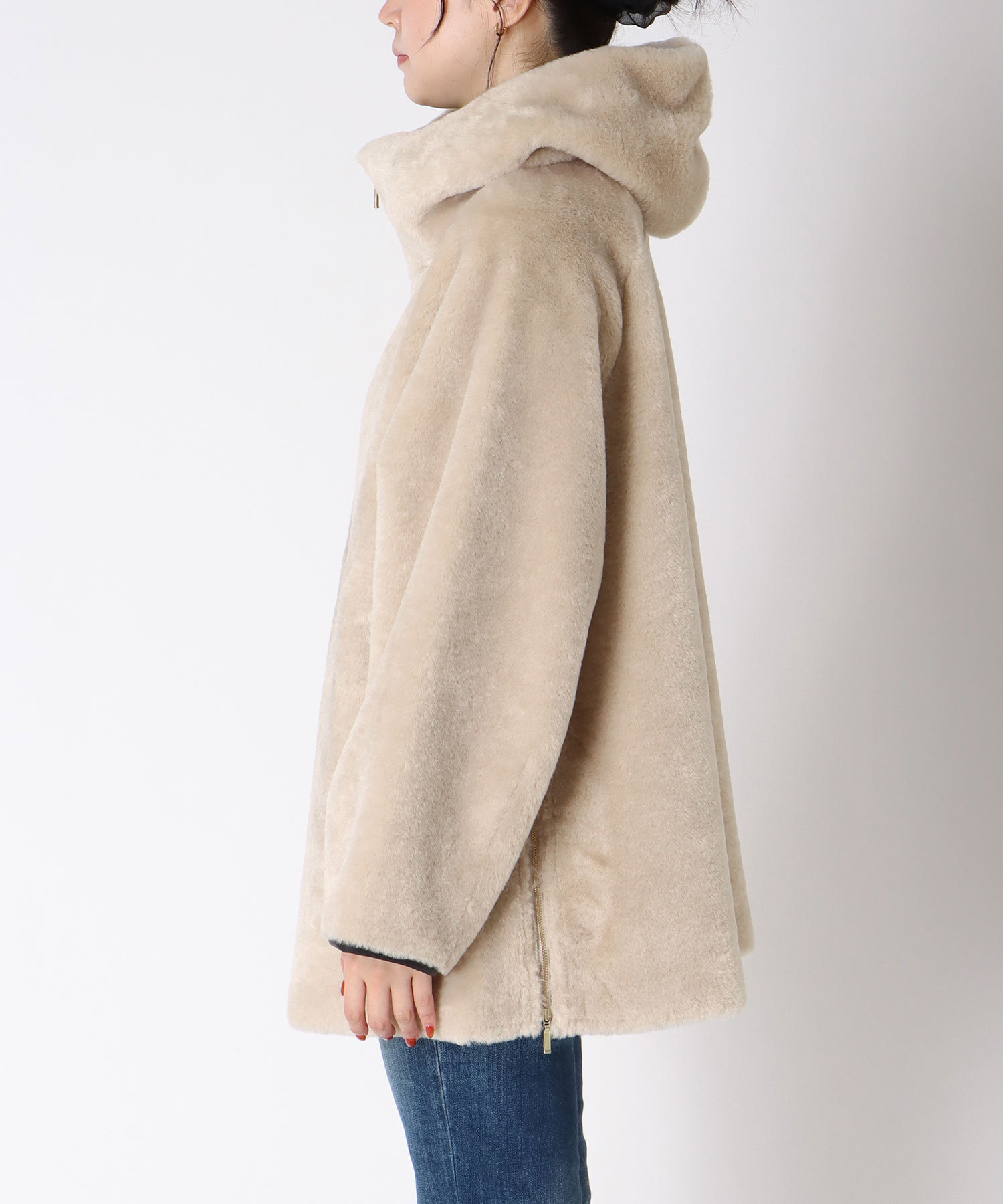 ファーボンディングショート丈コート