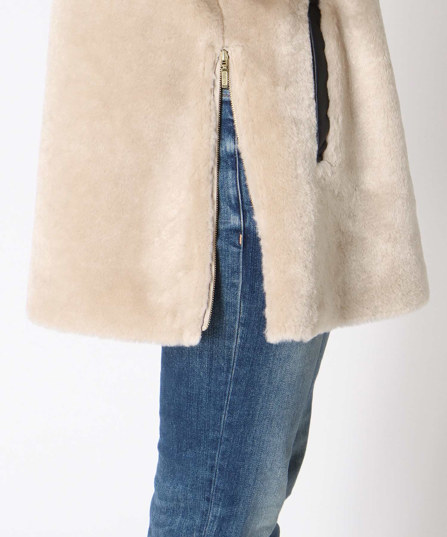 ファーボンディングショート丈コート