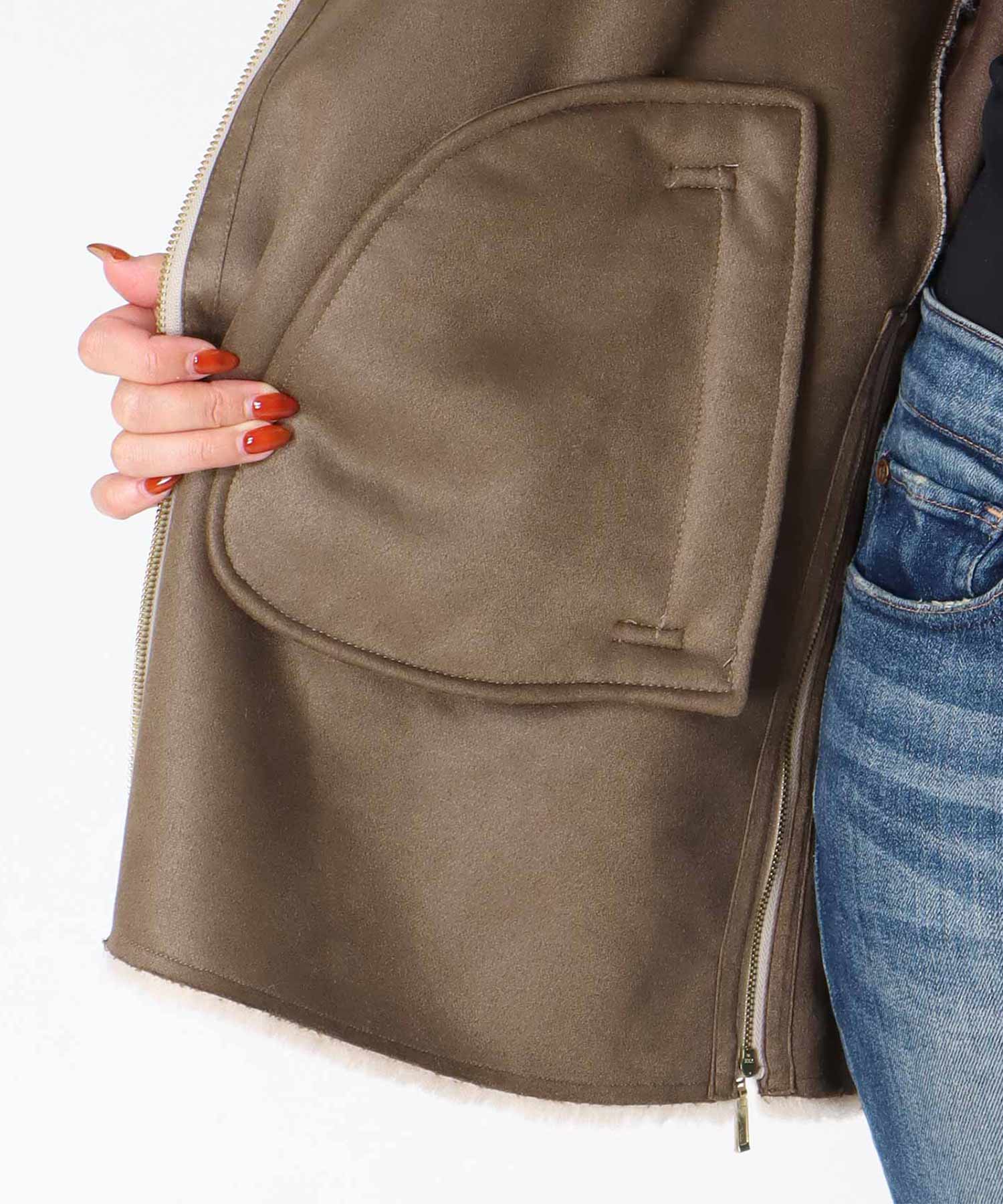ファーボンディングショート丈コート
