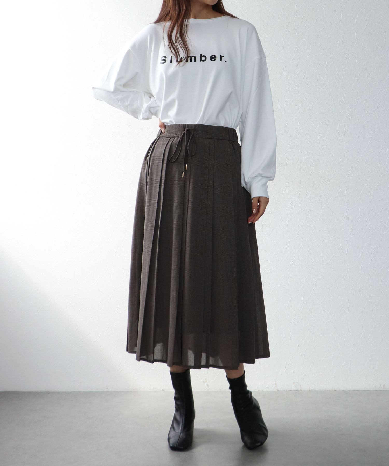 チェック柄プリーツスカート