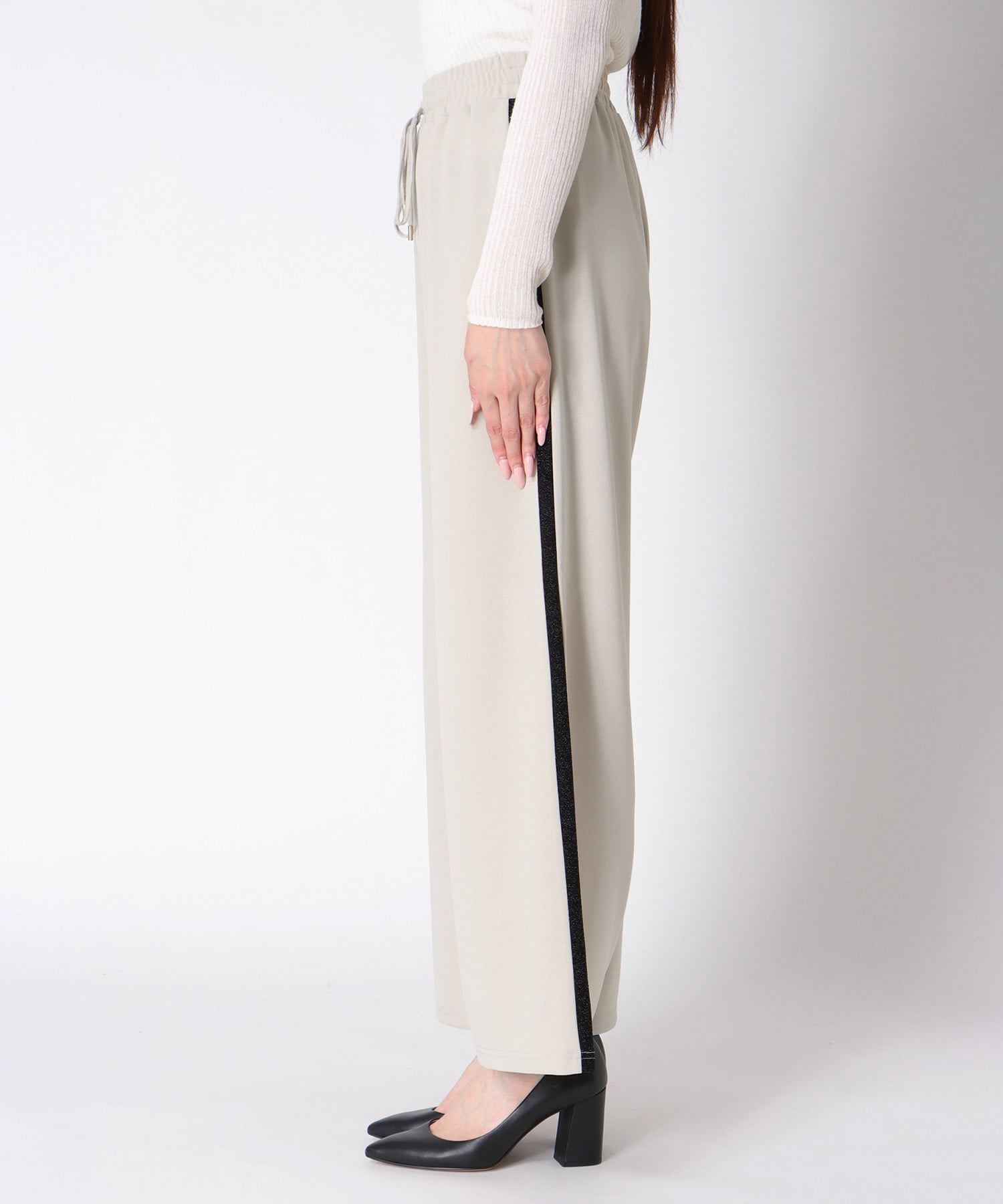 カットジャカードワイドパンツ