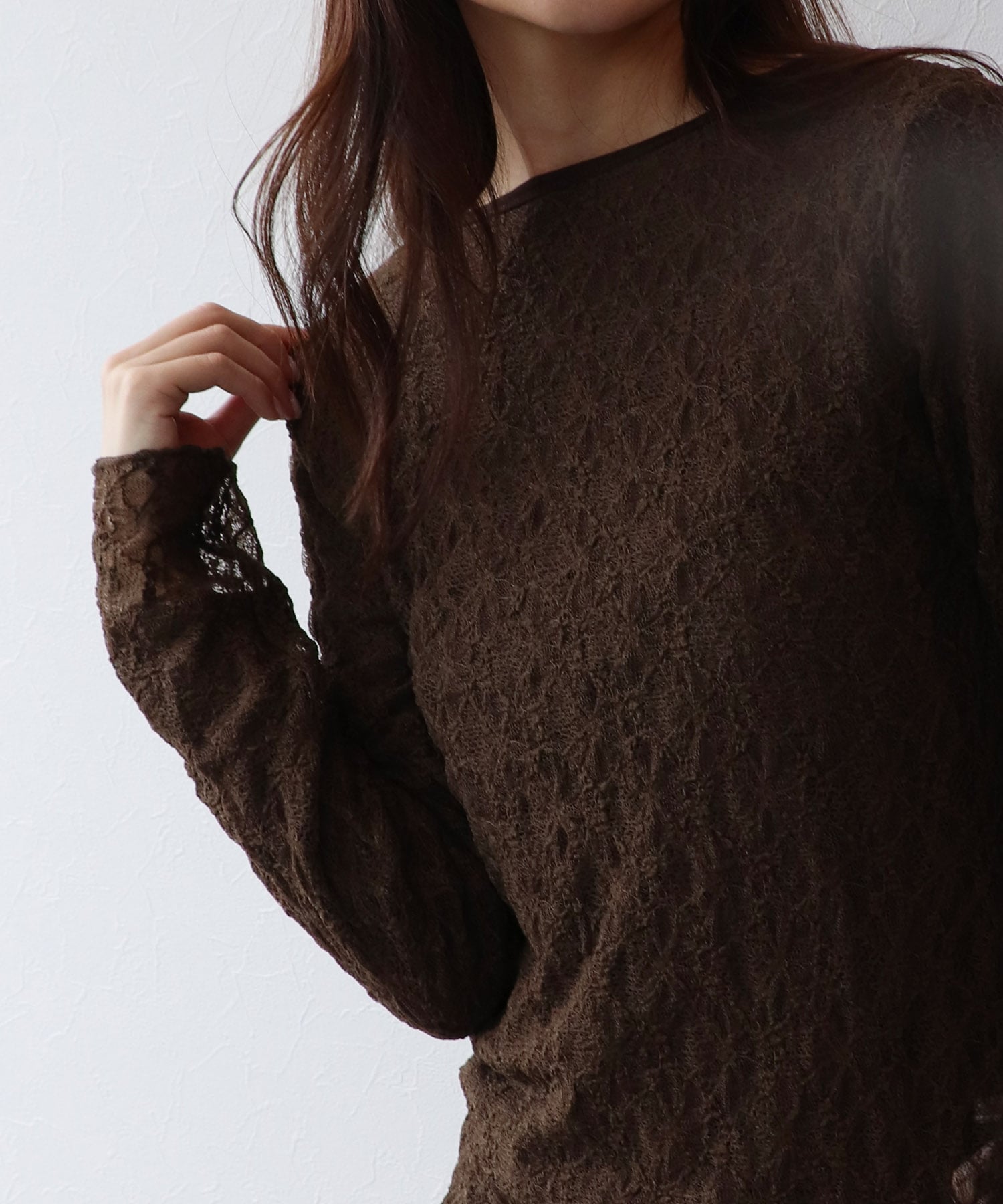 リバーシブルレースロングTシャツ
