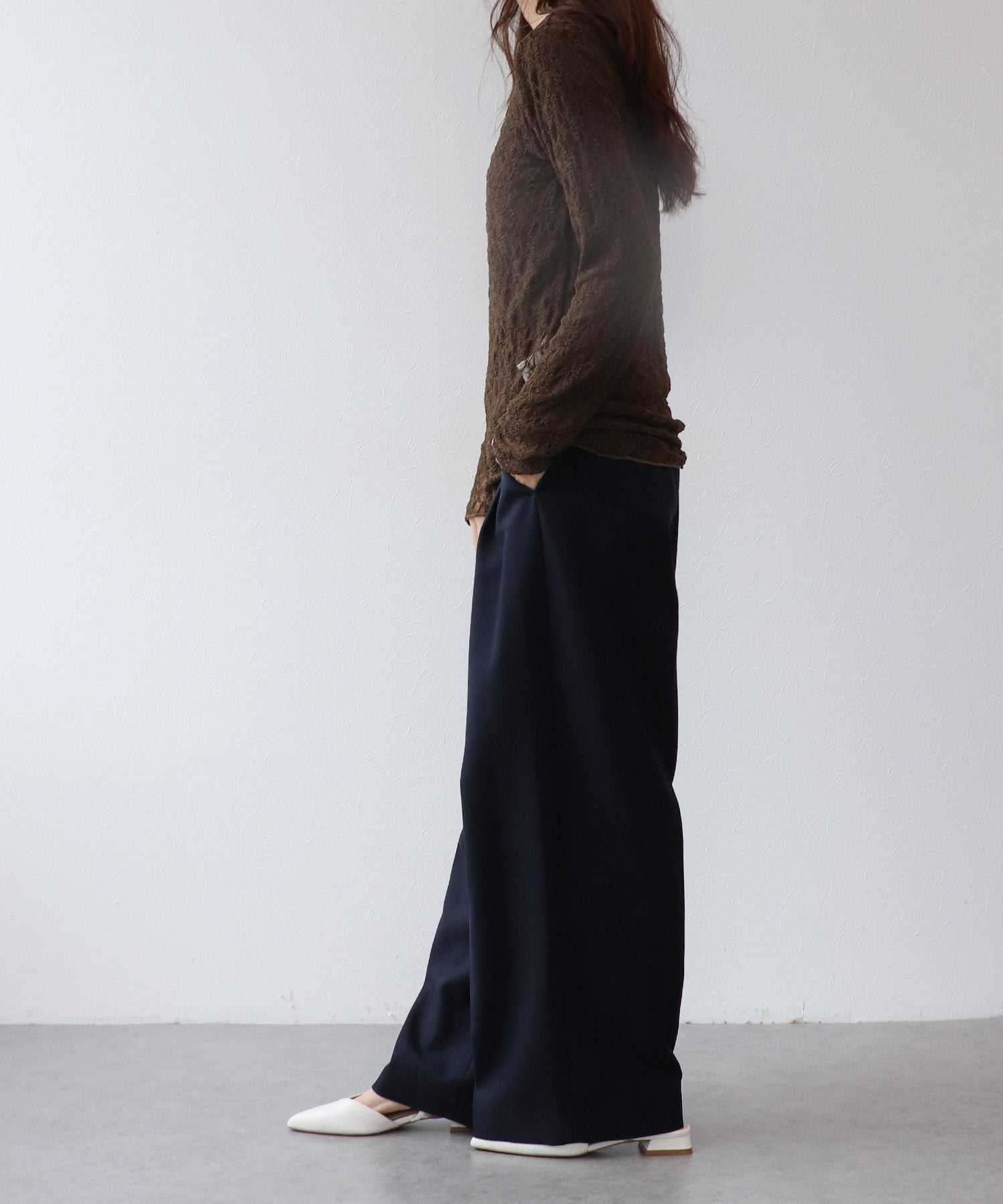 リバーシブルレースロングTシャツ