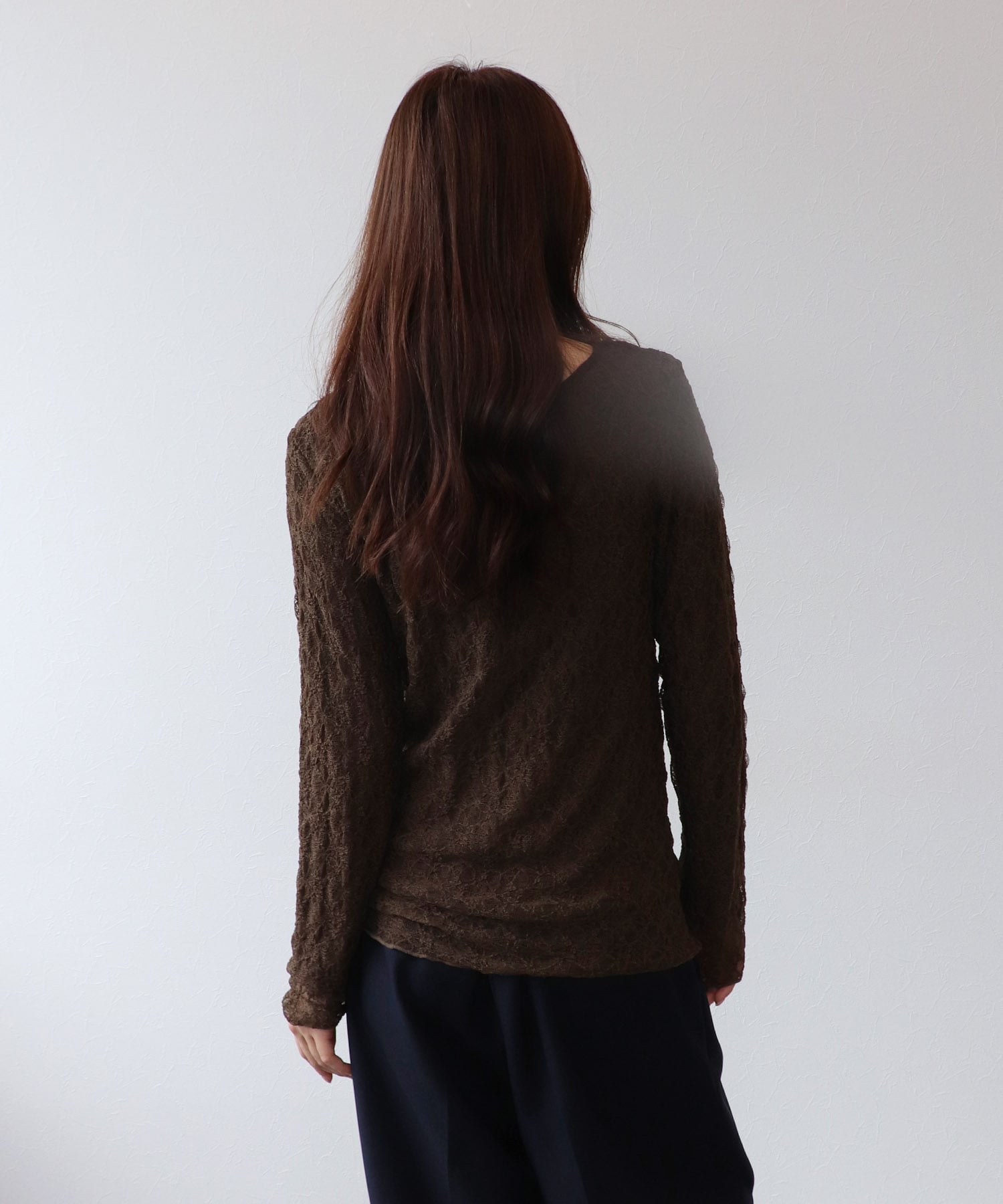 リバーシブルレースロングTシャツ