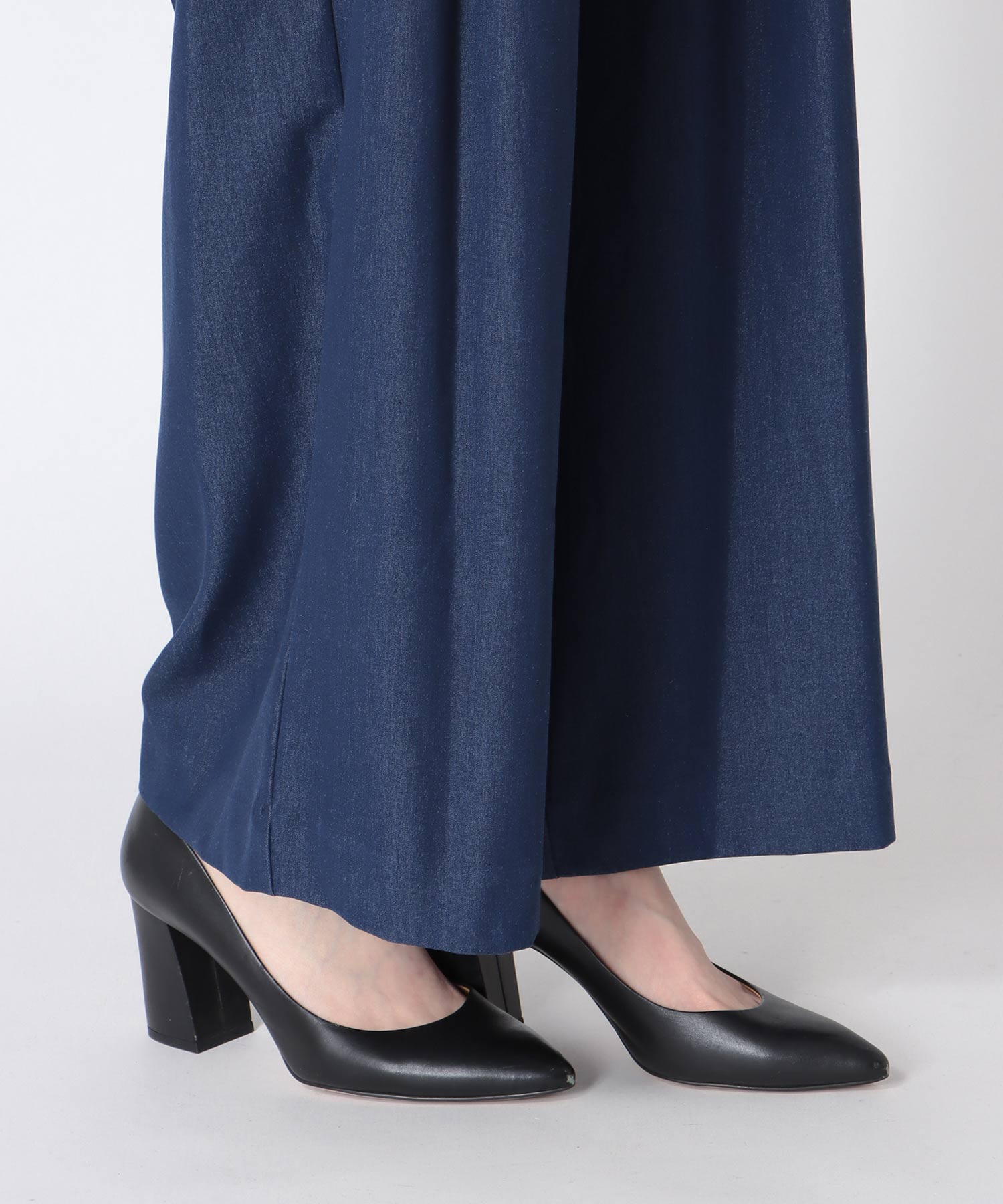 テンセルデニム2タックワイドパンツ