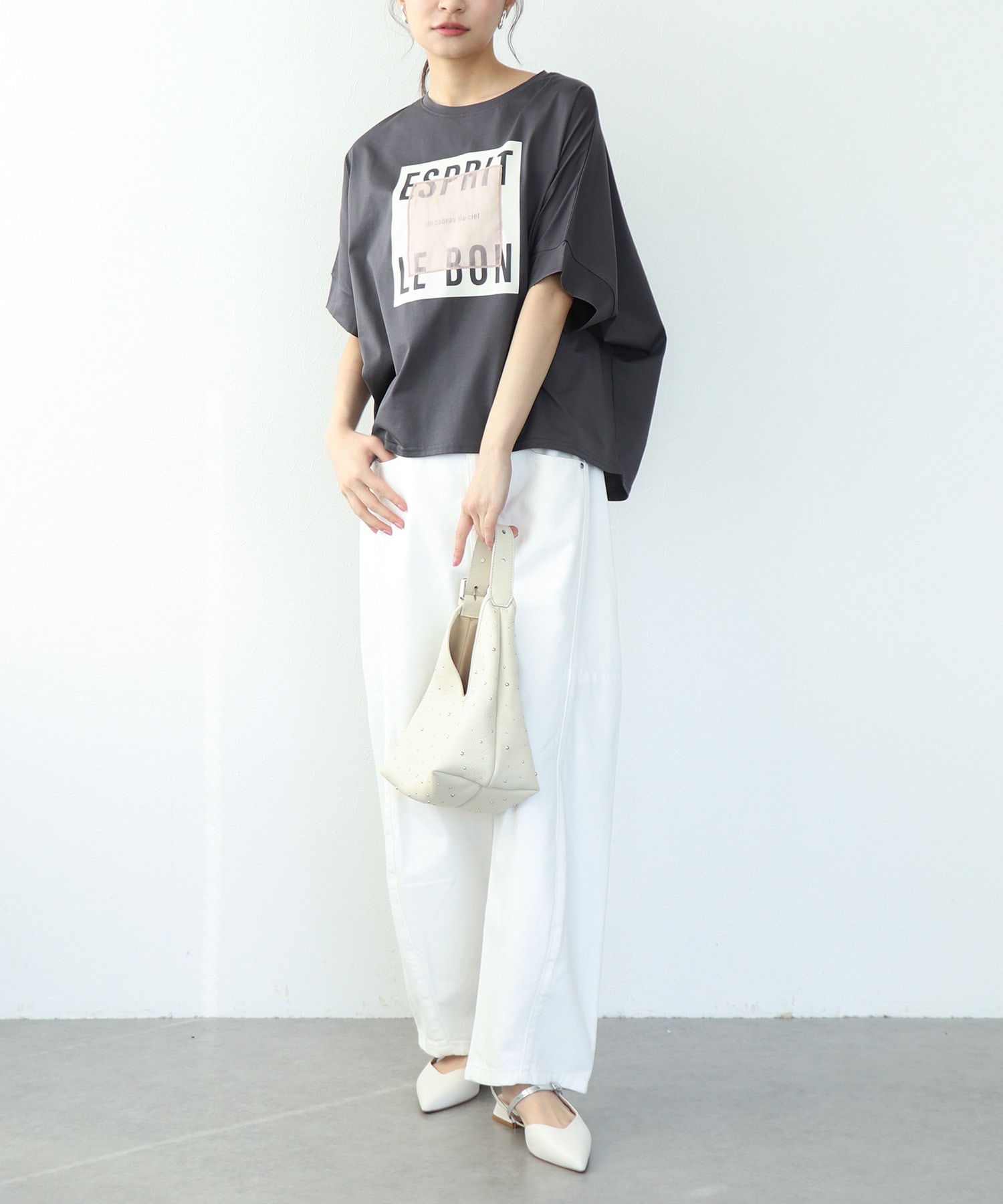 オーガンジーロゴTシャツ