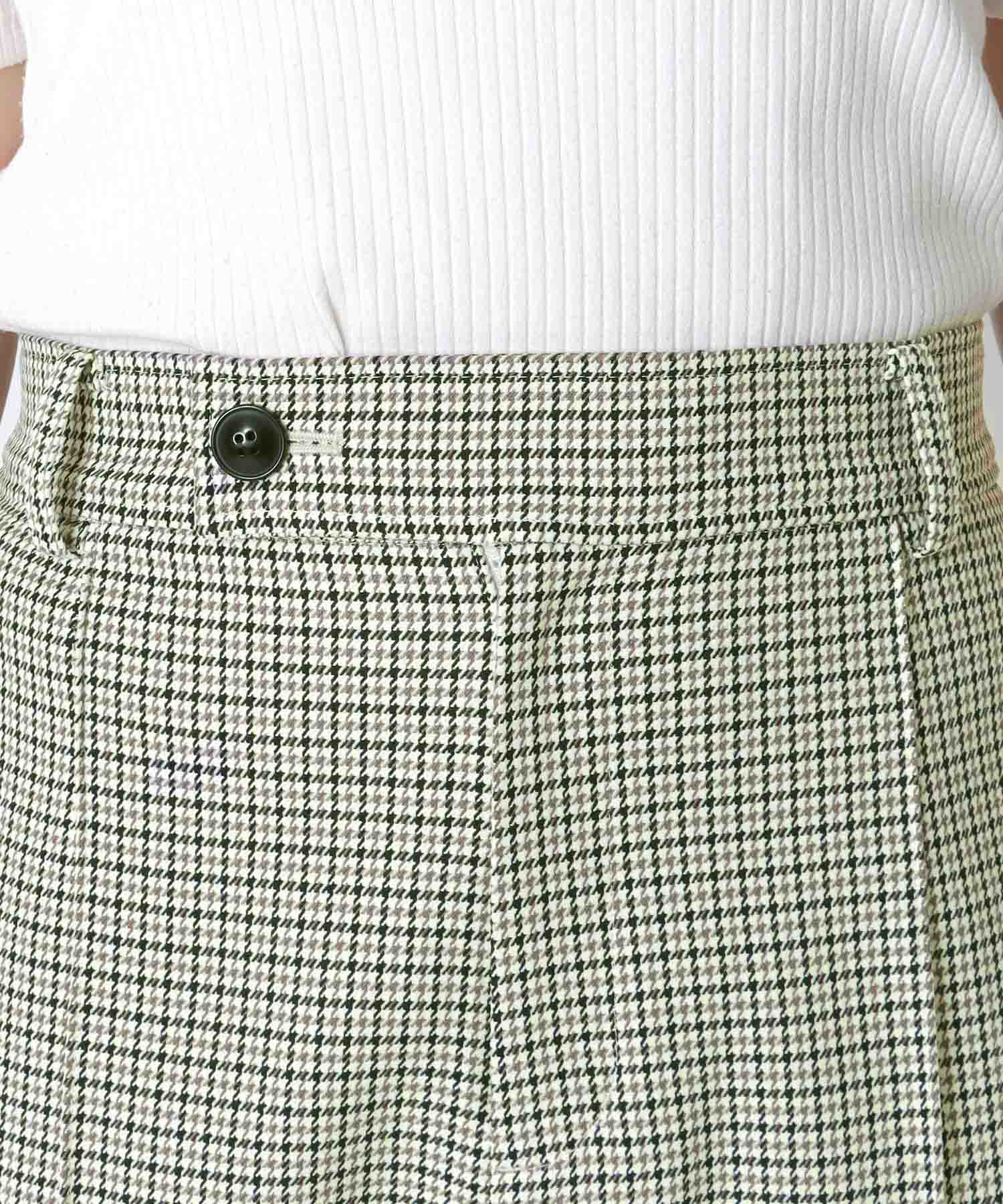 千鳥チェックセンタープレス テーパードパンツ