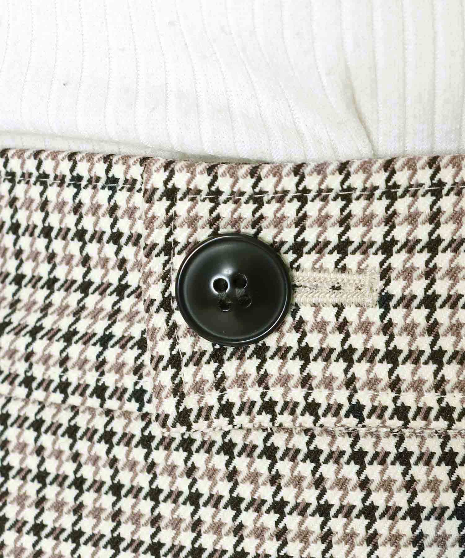 千鳥チェックセンタープレス テーパードパンツ