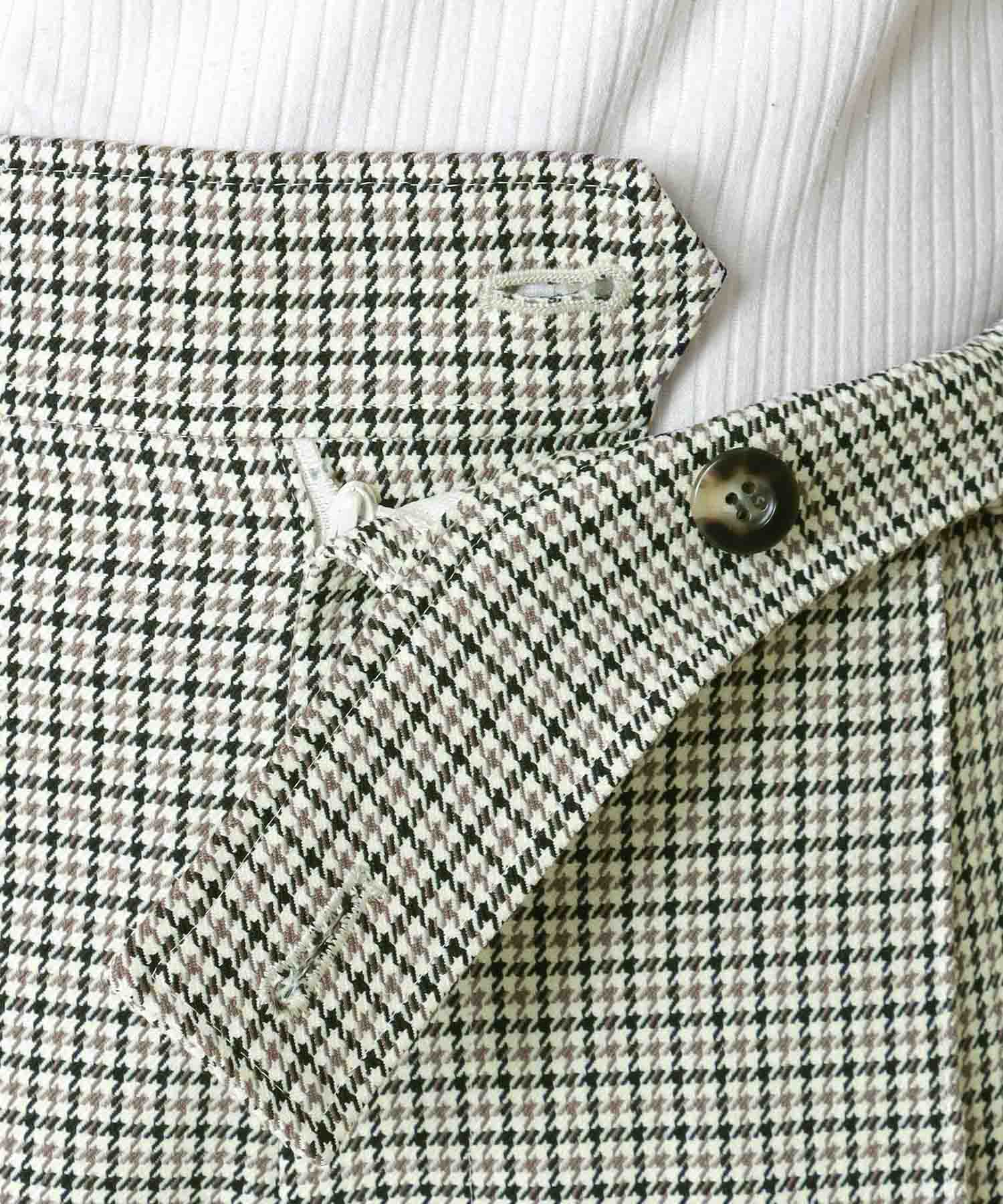 千鳥チェックセンタープレス テーパードパンツ