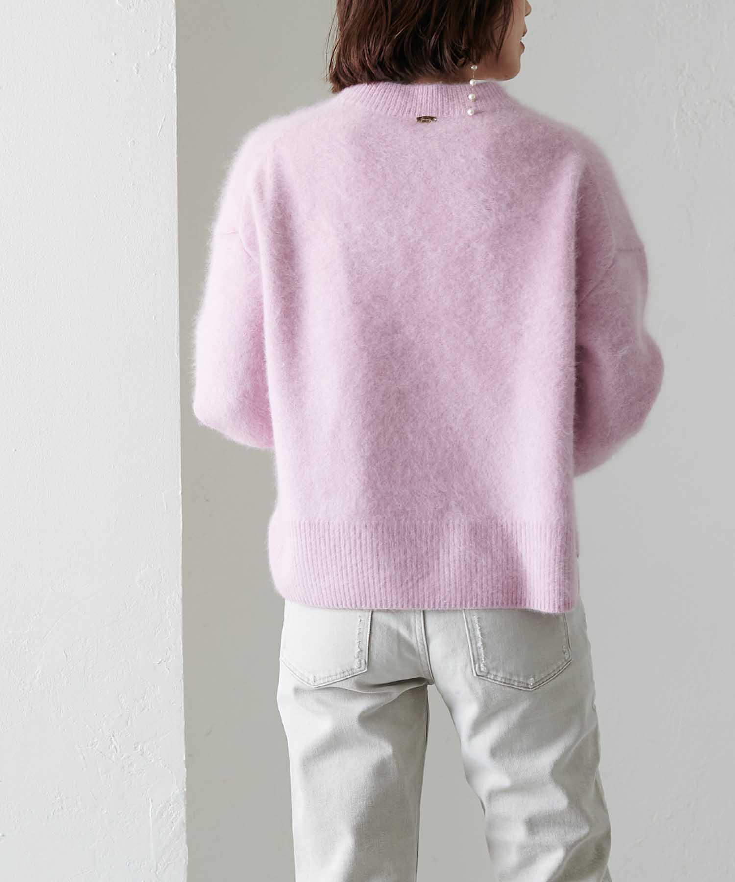 ラクーン ボリュームスリーブモックネックニット