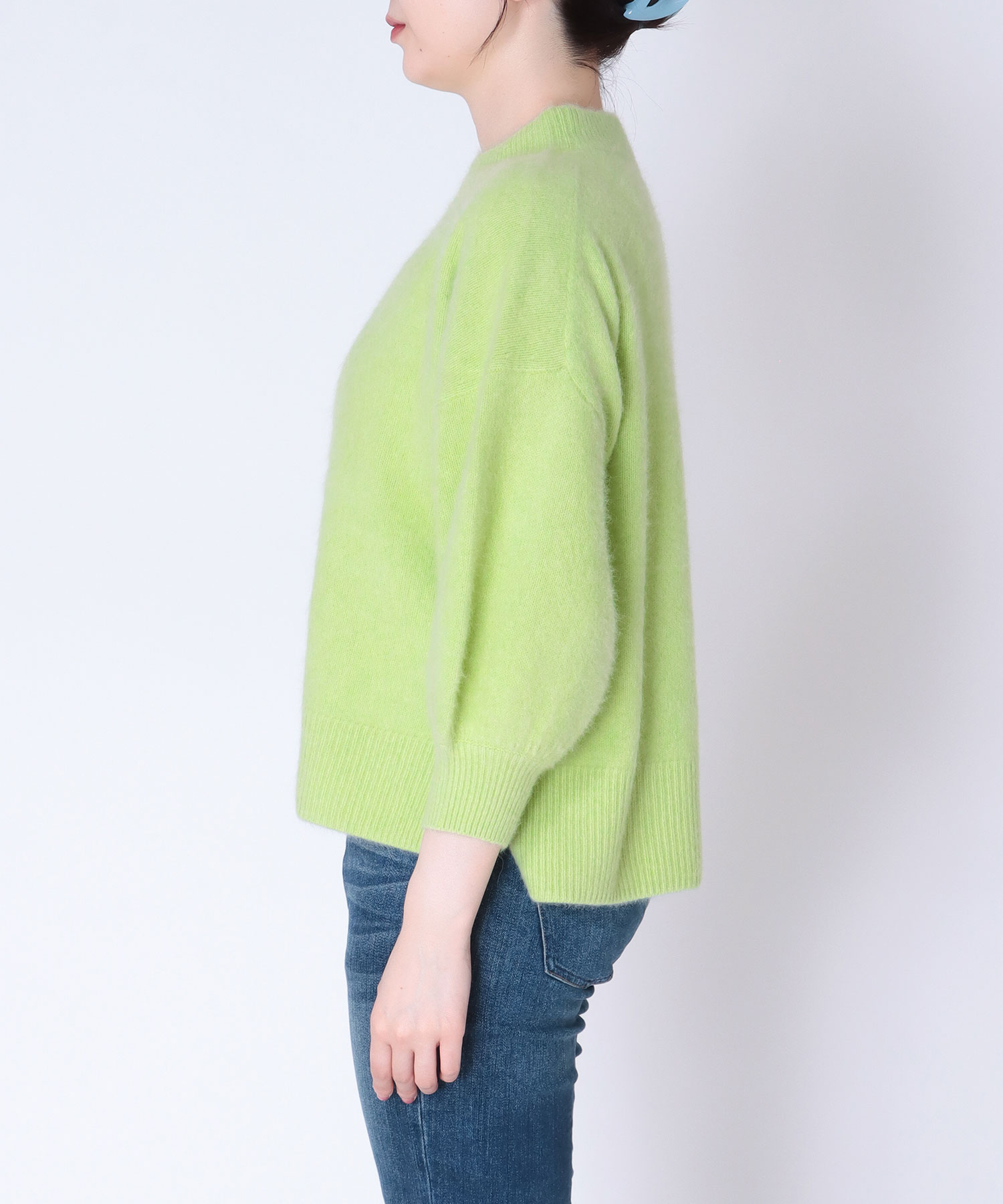 ラクーン ボリュームスリーブモックネックニット