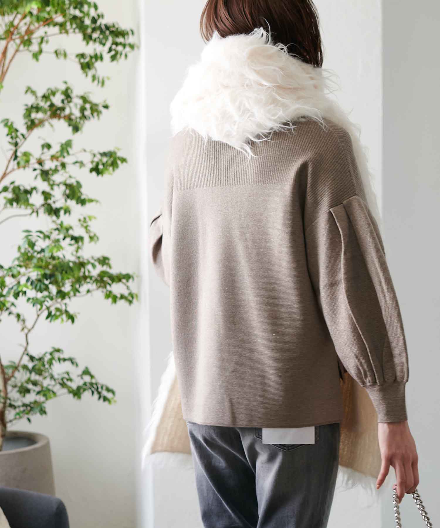 ブロックチェックビックフリンジストール | AND ON JIONE STORE（アンドオン）ジオン商事公式オンラインストア