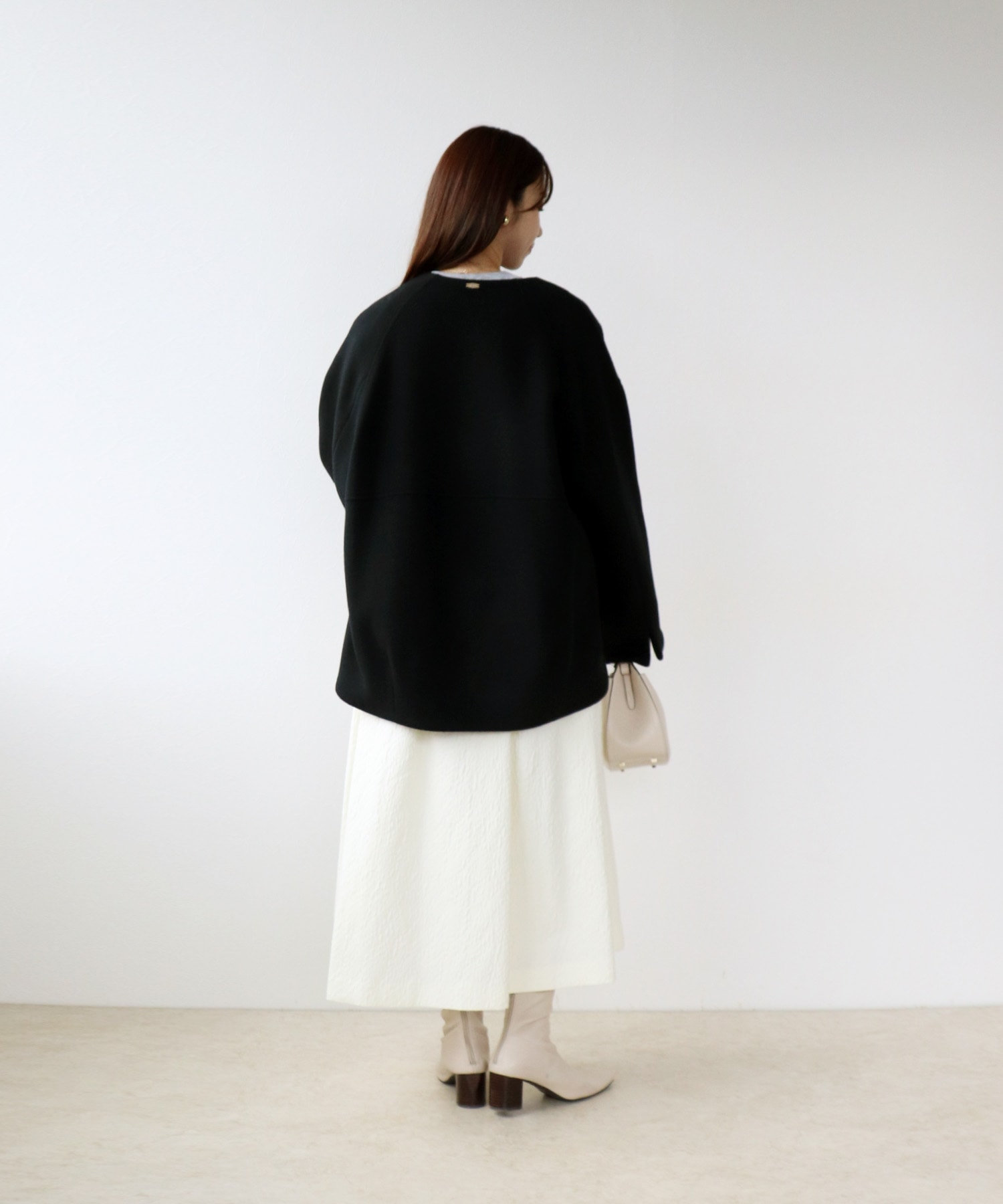 シャルム加工スーパー110s ノーカラーフォルムジャケット