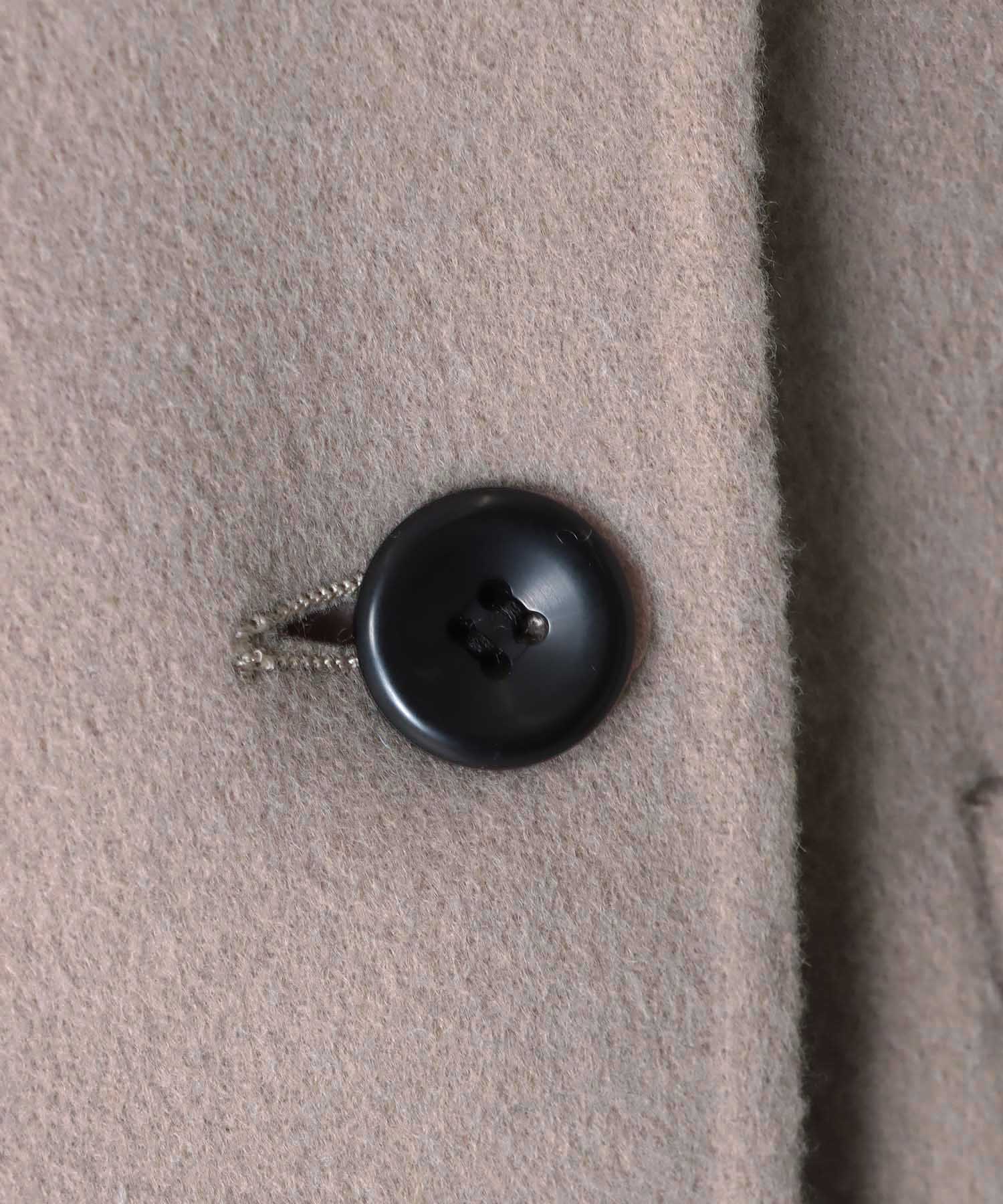 シャルム加工ウールリバースタンドネックコート