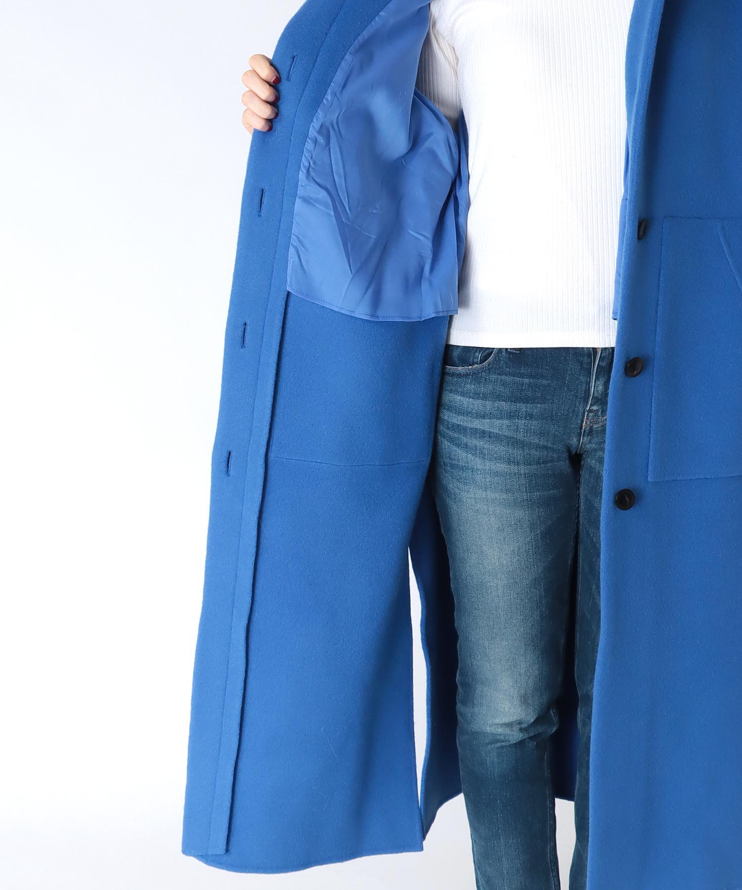 フーディリバーロングコート シャルム加工スーパー110s