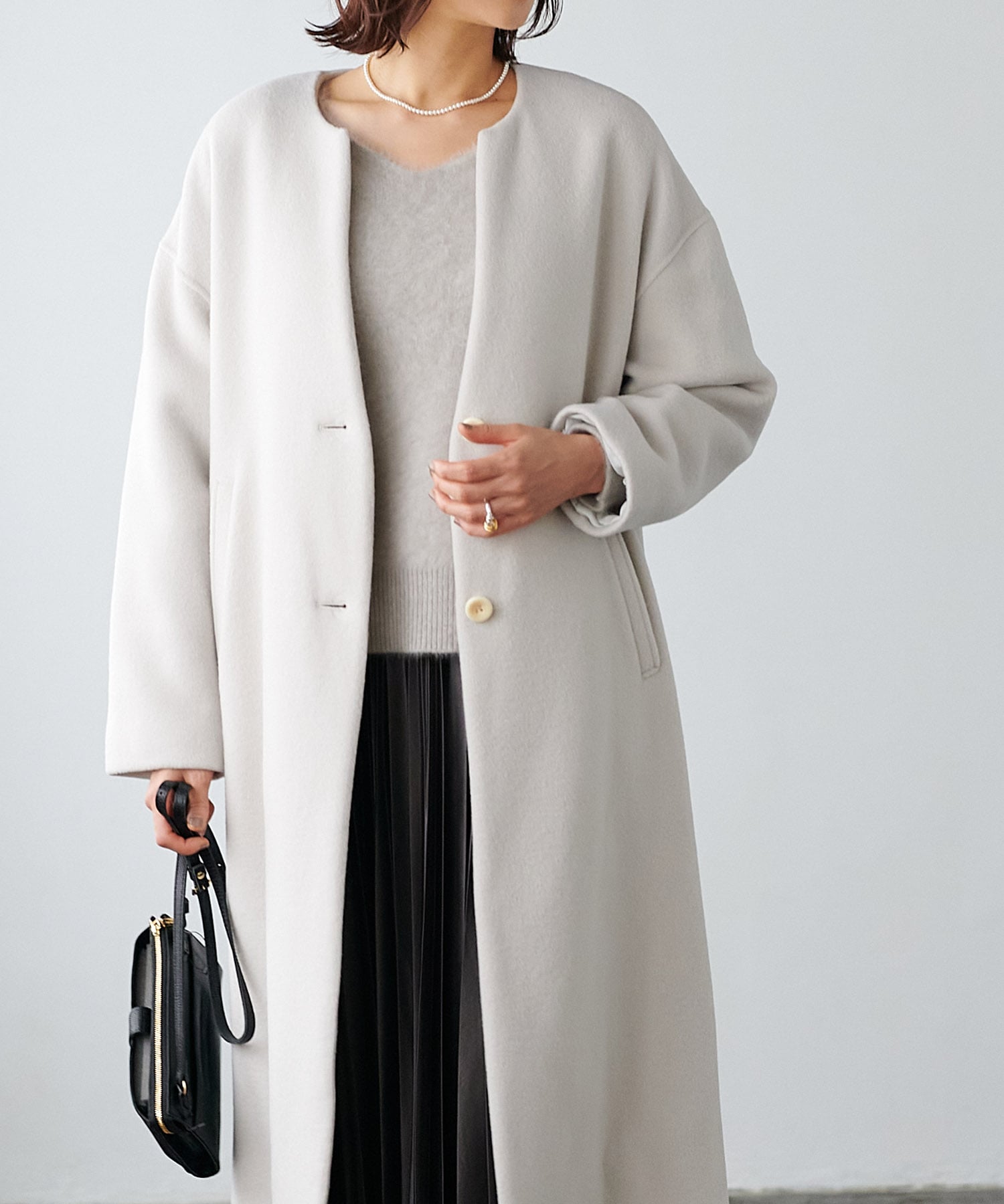 シャルム加工スーパー110s　ノーカラーコート