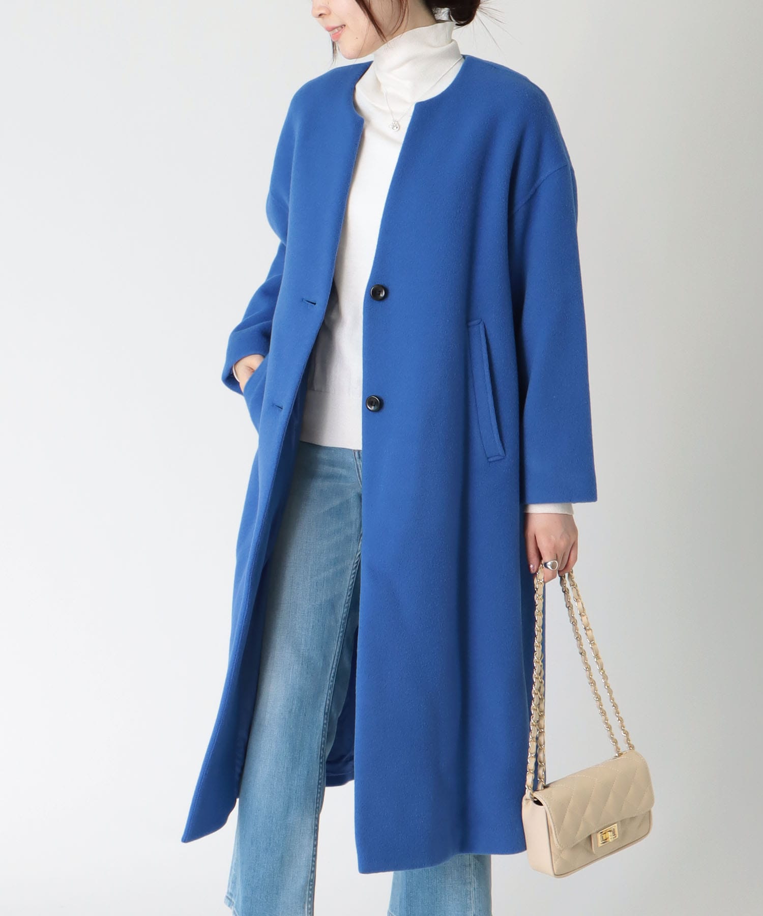 シャルム加工スーパー110s　ノーカラーコート