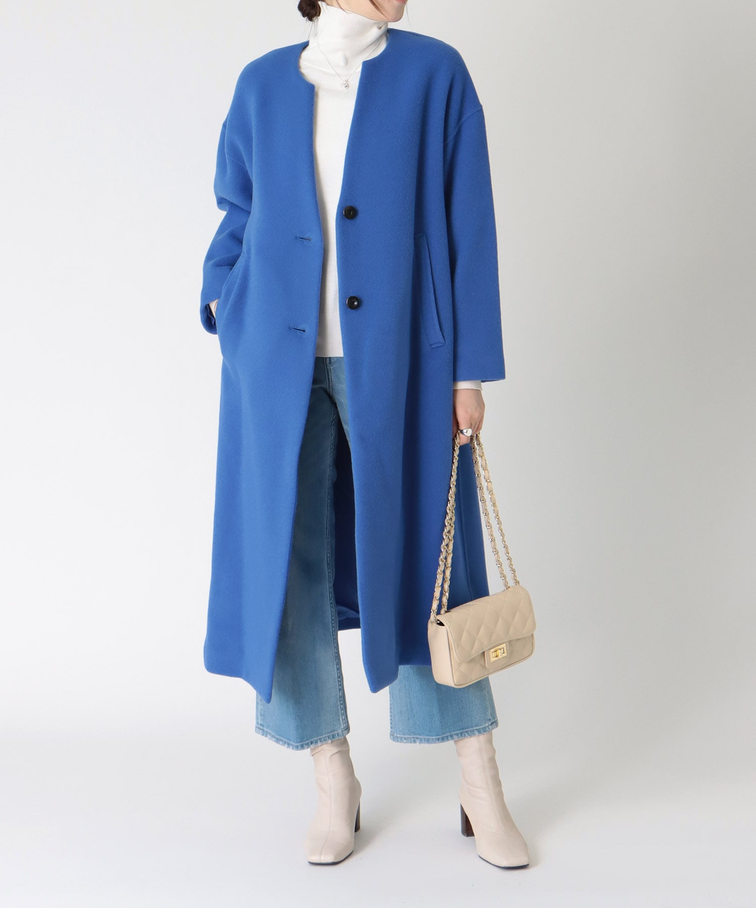 シャルム加工スーパー110s　ノーカラーコート