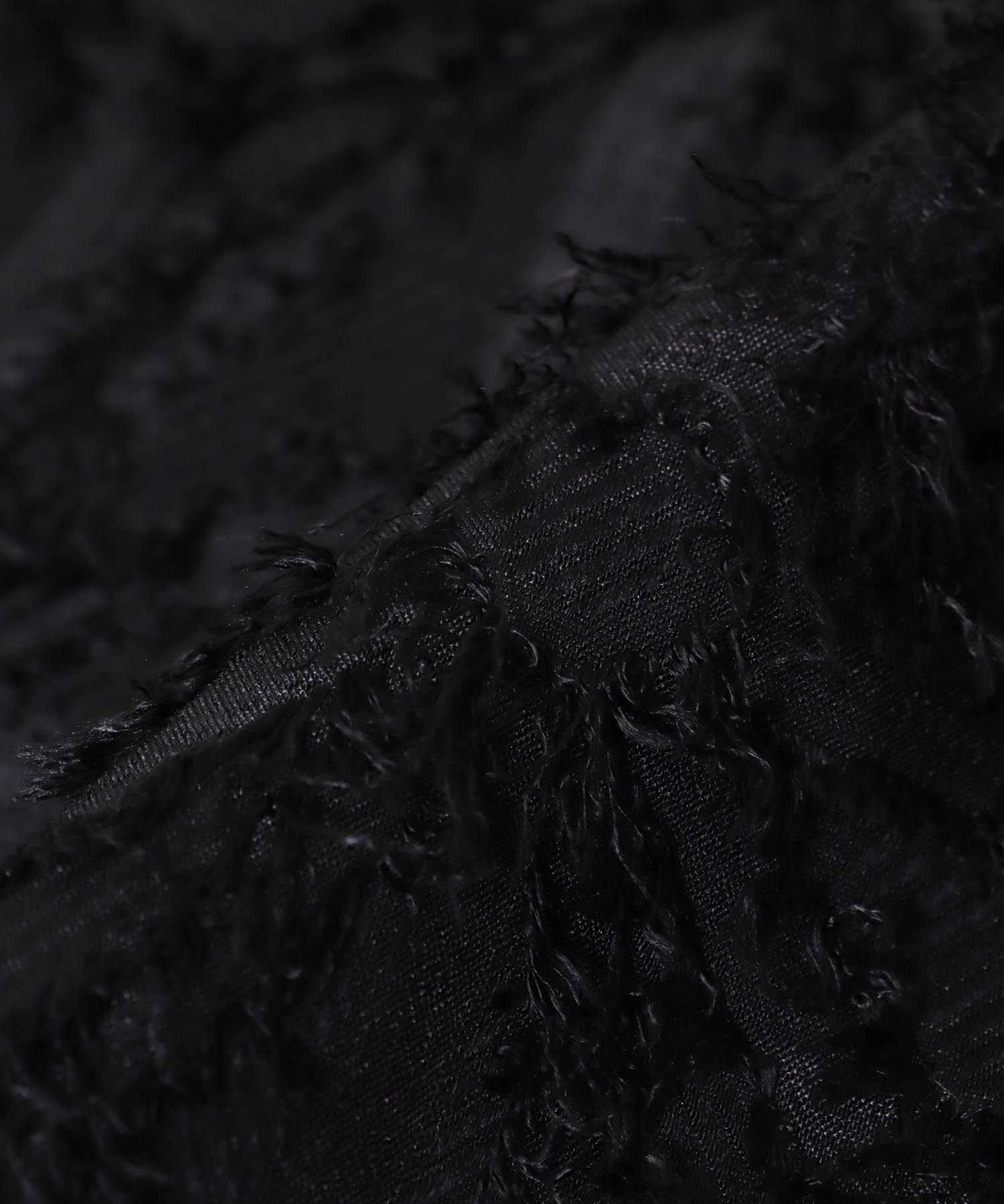 フリンジジャカード ギャザーフレアースカート