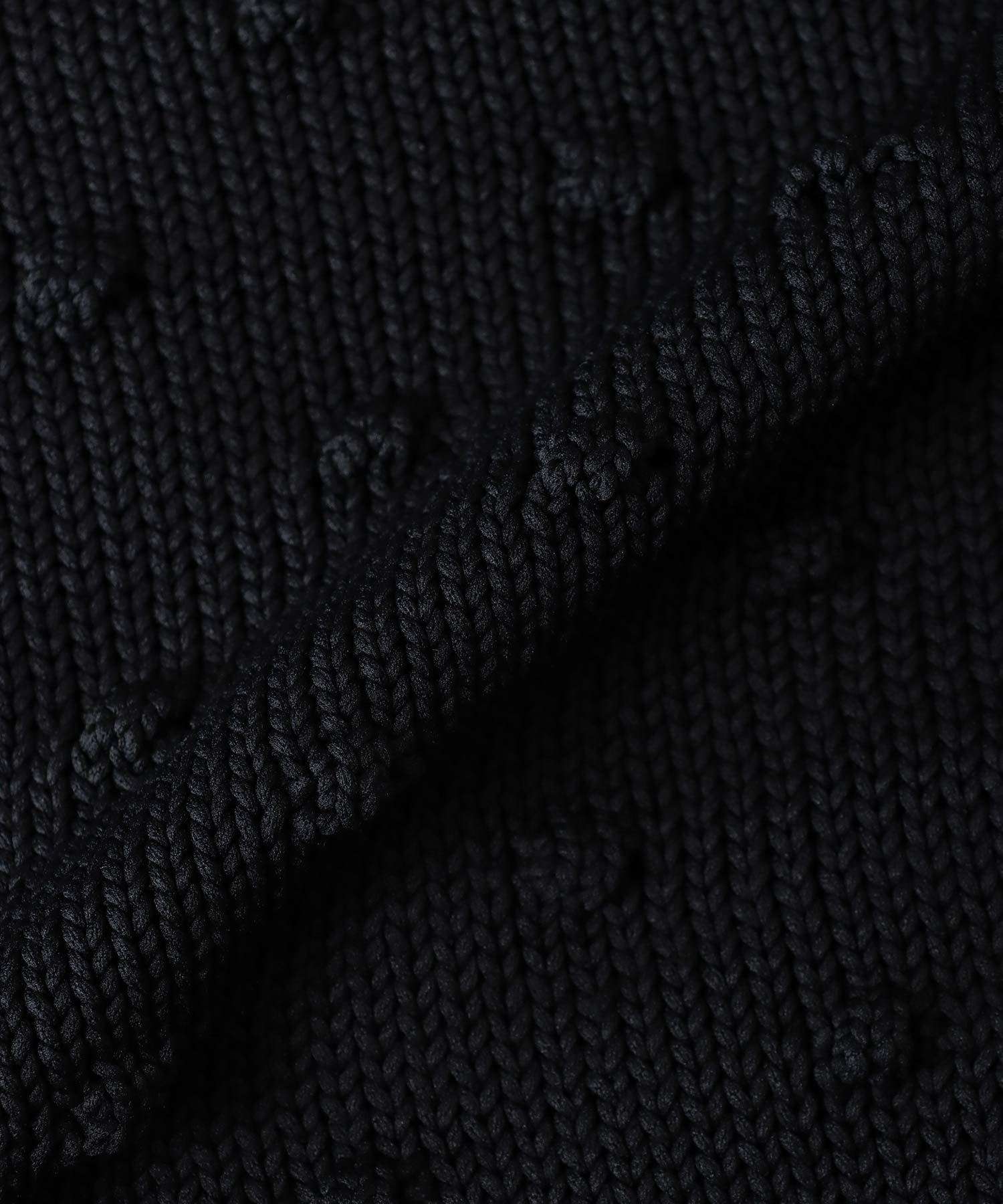 ポンポン編みクルーネックニット