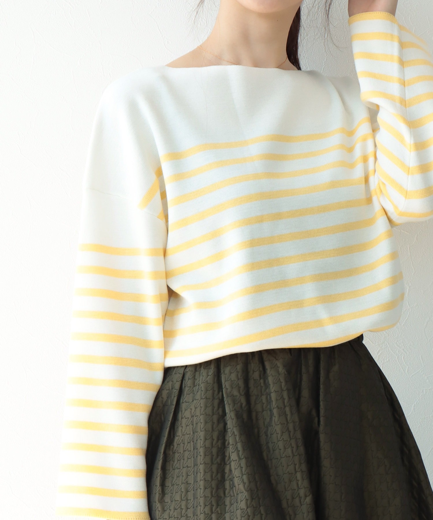 ミラノリブボーダーオーバーサイズニット