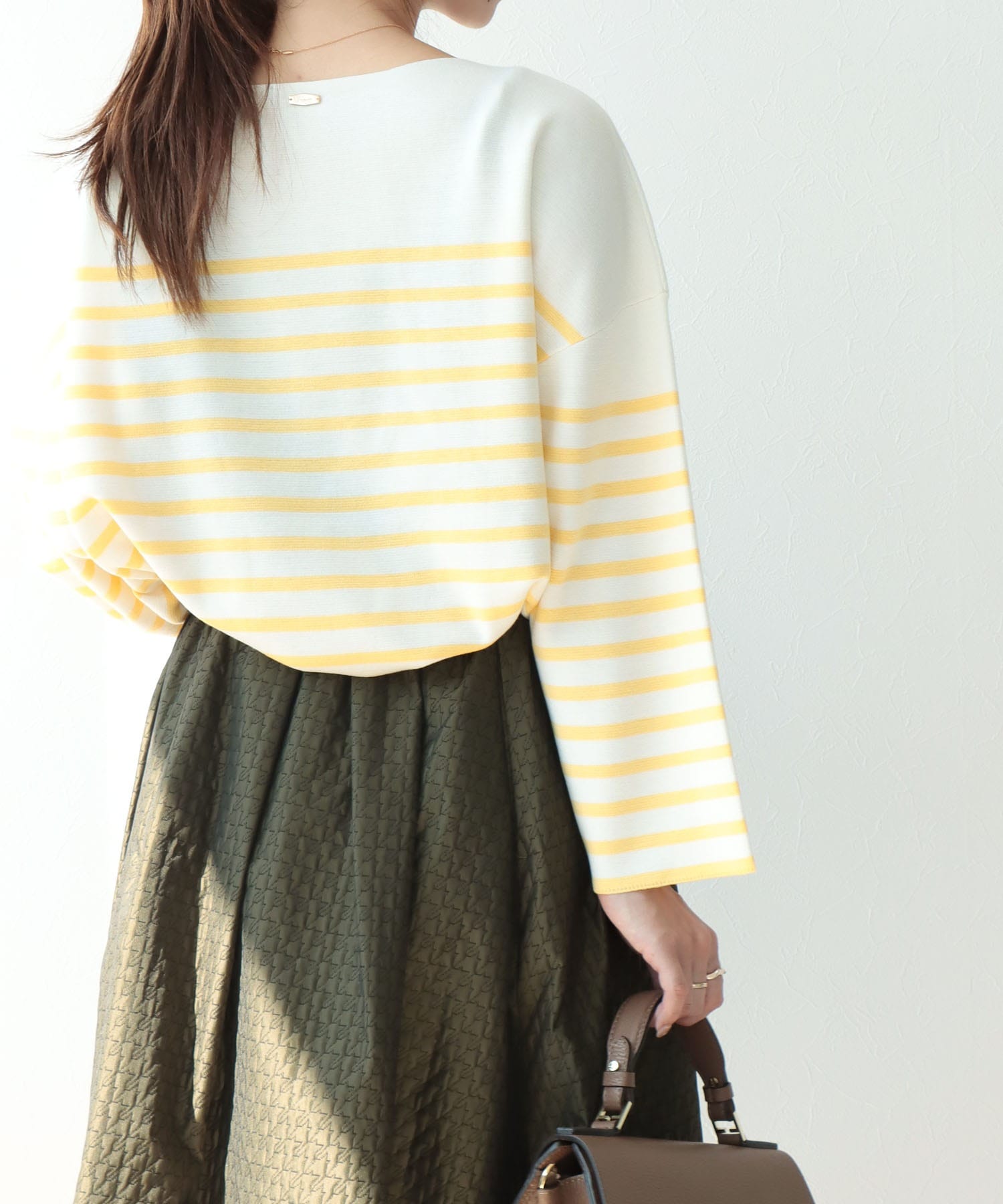 ミラノリブボーダーオーバーサイズニット