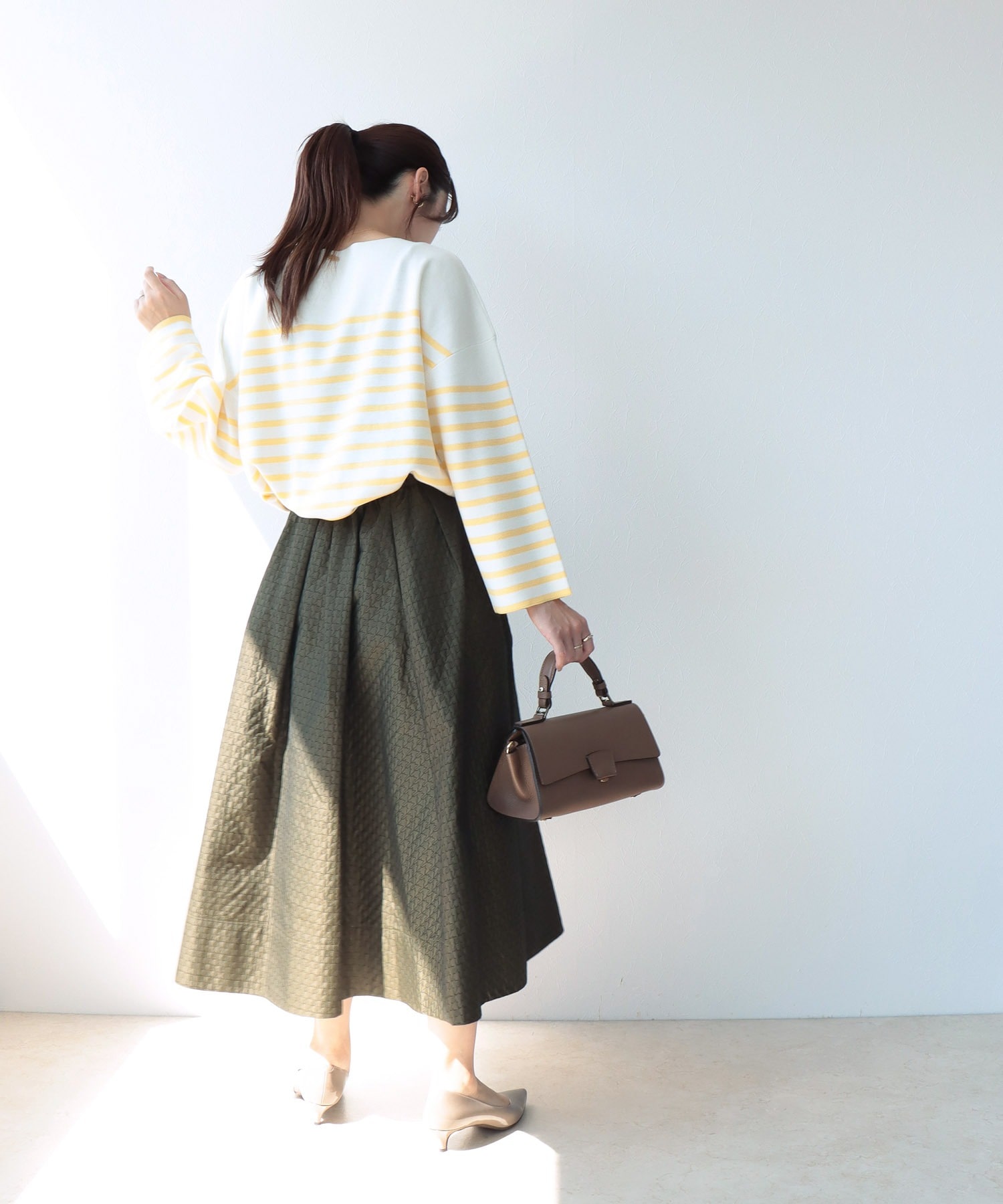 ミラノリブボーダーオーバーサイズニット