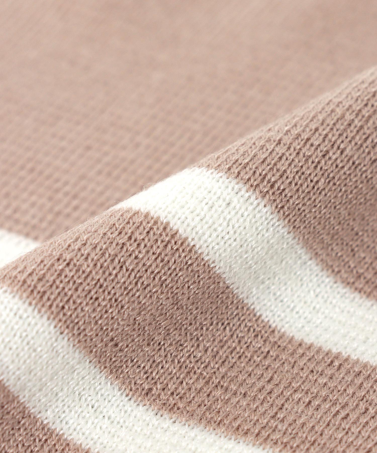 ミラノリブボーダーオーバーサイズニット