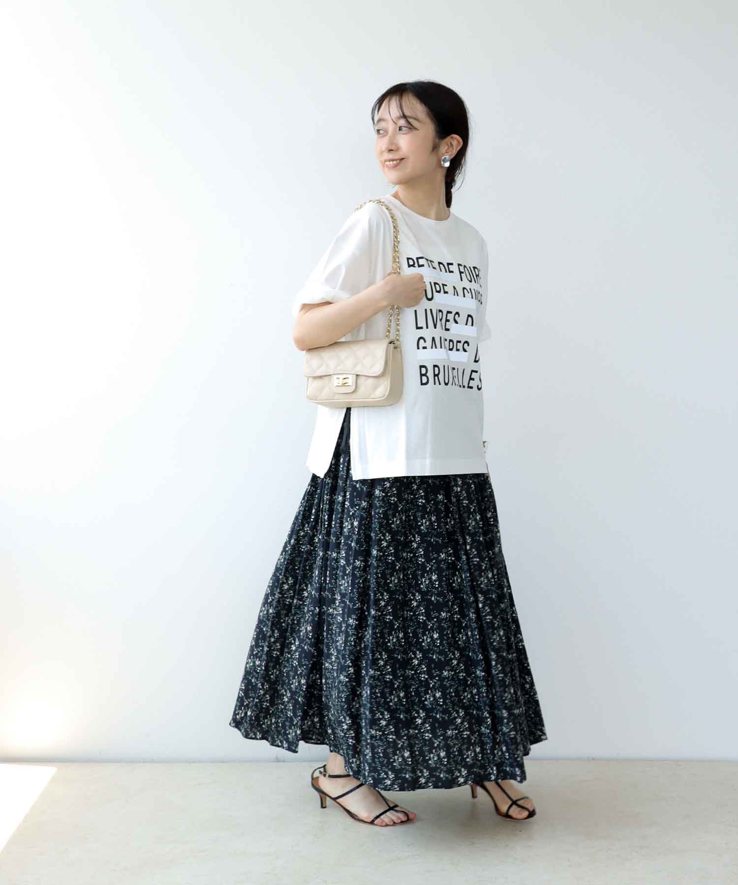 AMARAプリント ギャザースカート