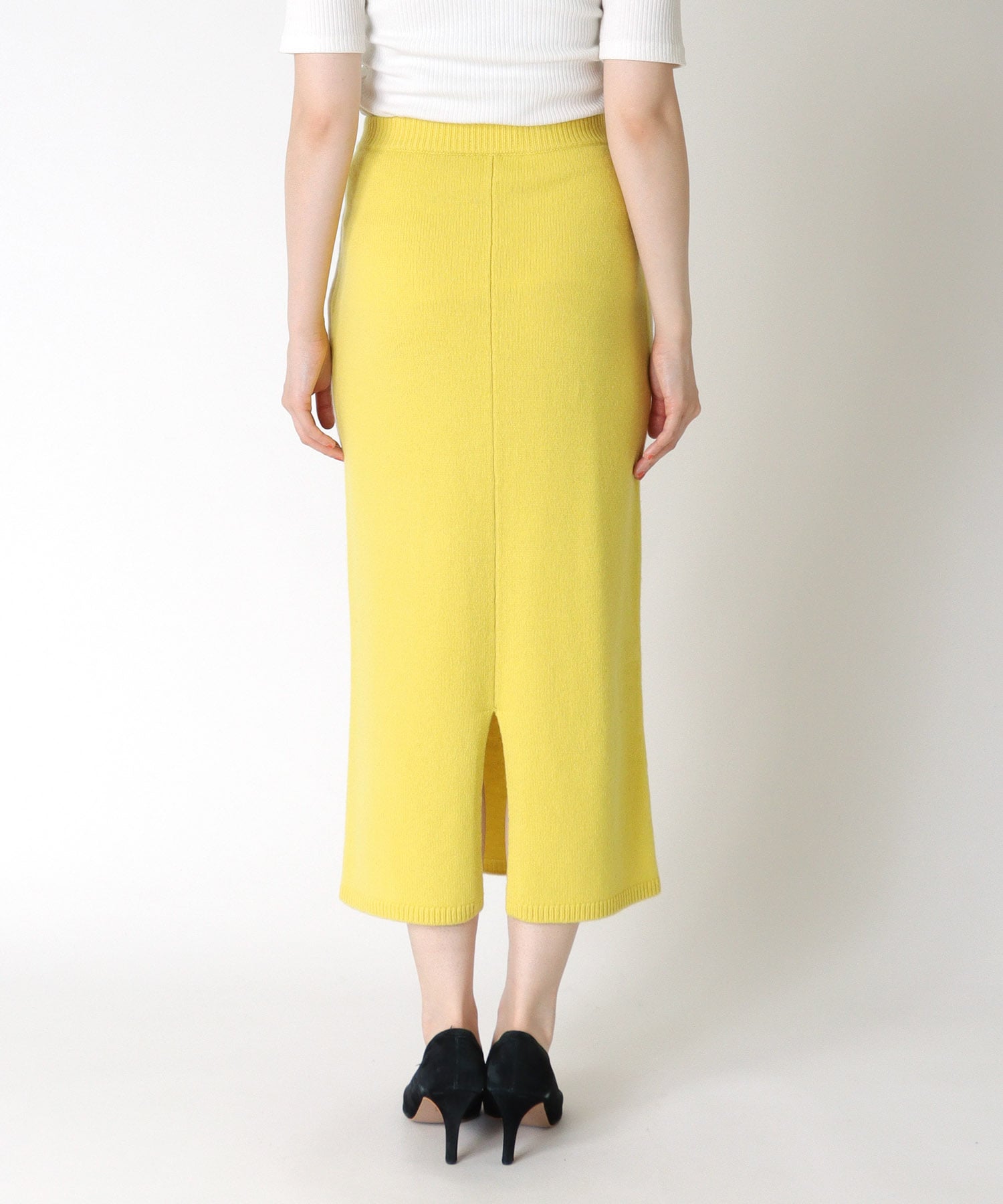 エアウール配色シームラインスカート