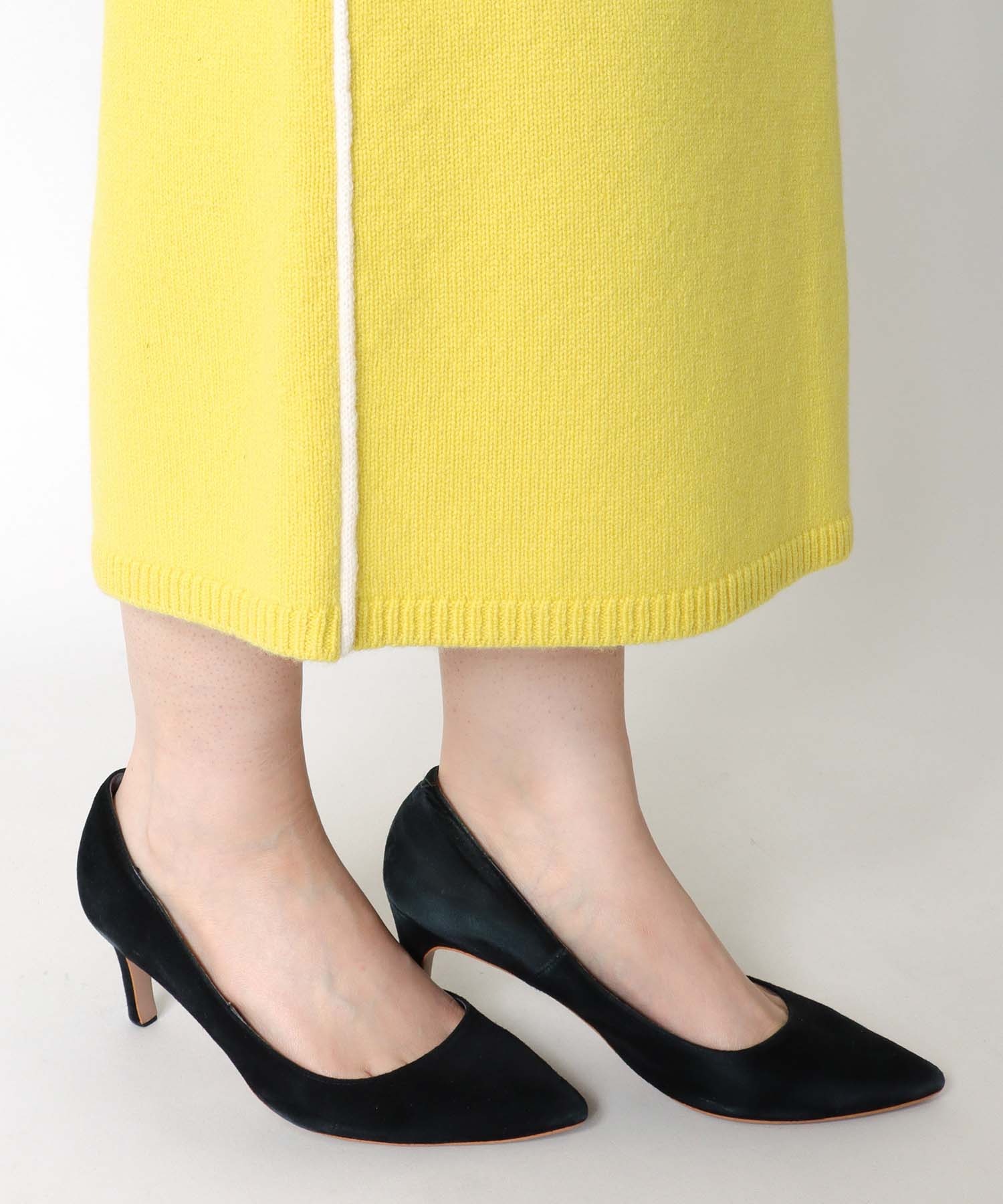 エアウール配色シームラインスカート