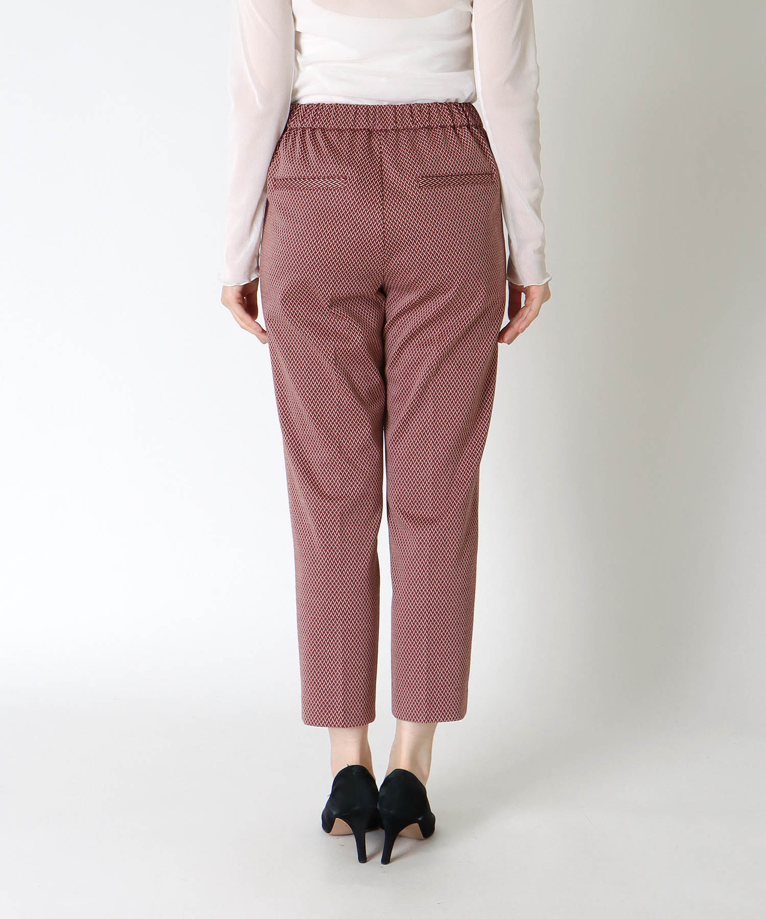 ニットジャカード楽ちんテーパードパンツ