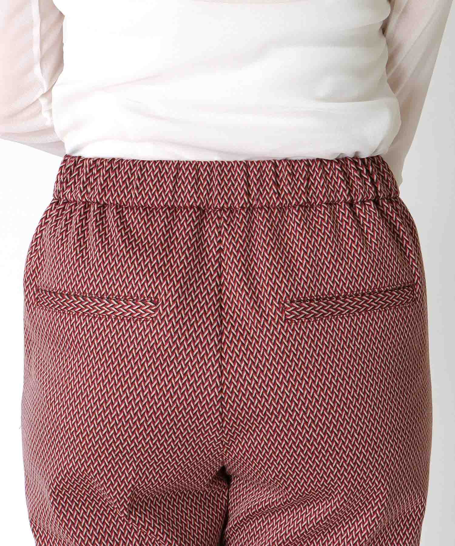 ニットジャカード楽ちんテーパードパンツ