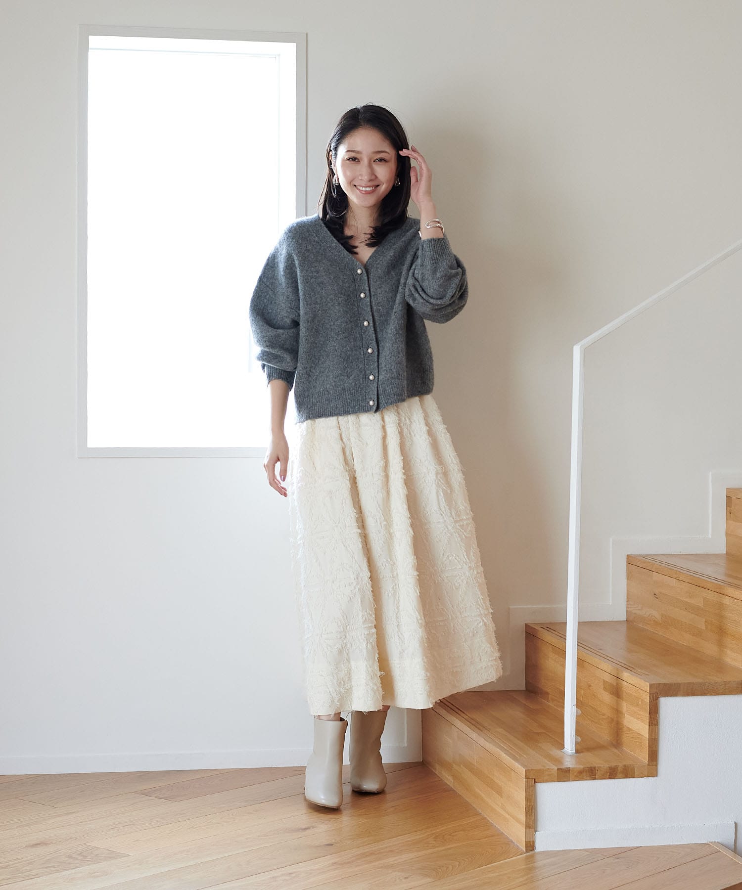 ヤク 前後2wayニットカーデ